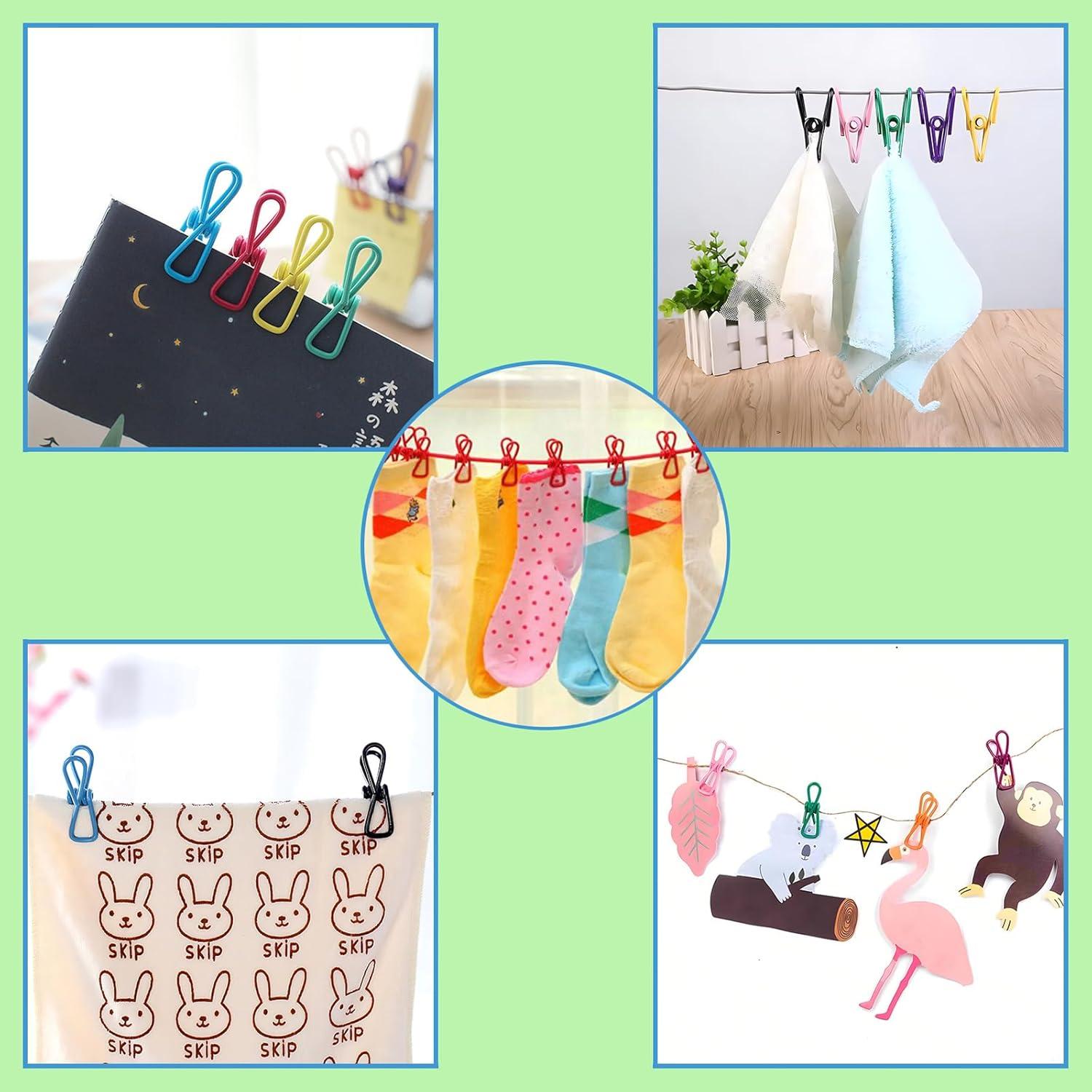 30 Pinzas de Ropa de Colores Skrnrhrery 5.5 cm Acero PVC