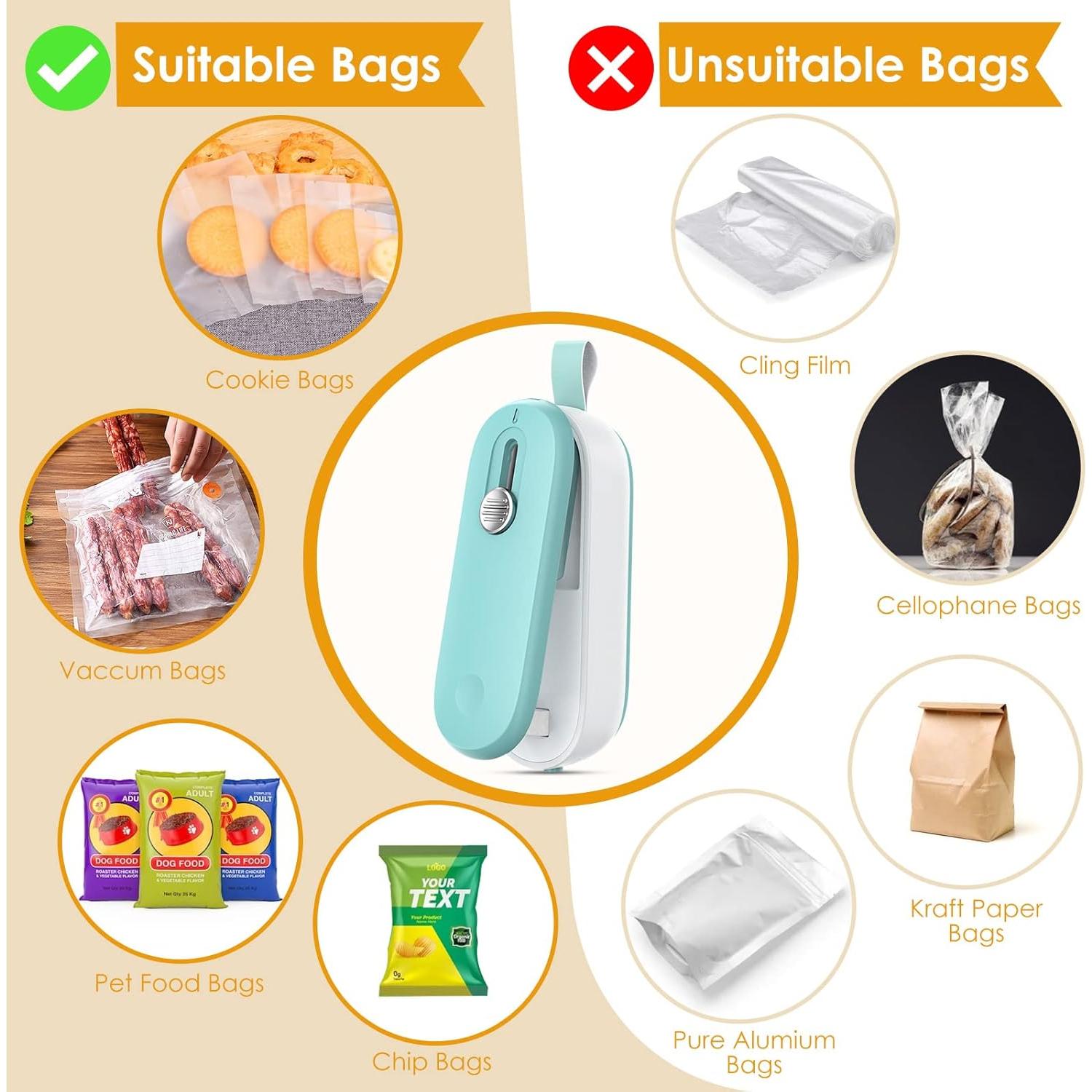 Mini Sello de Bolsas FEPPO 2 en 1 Térmico con Cortador