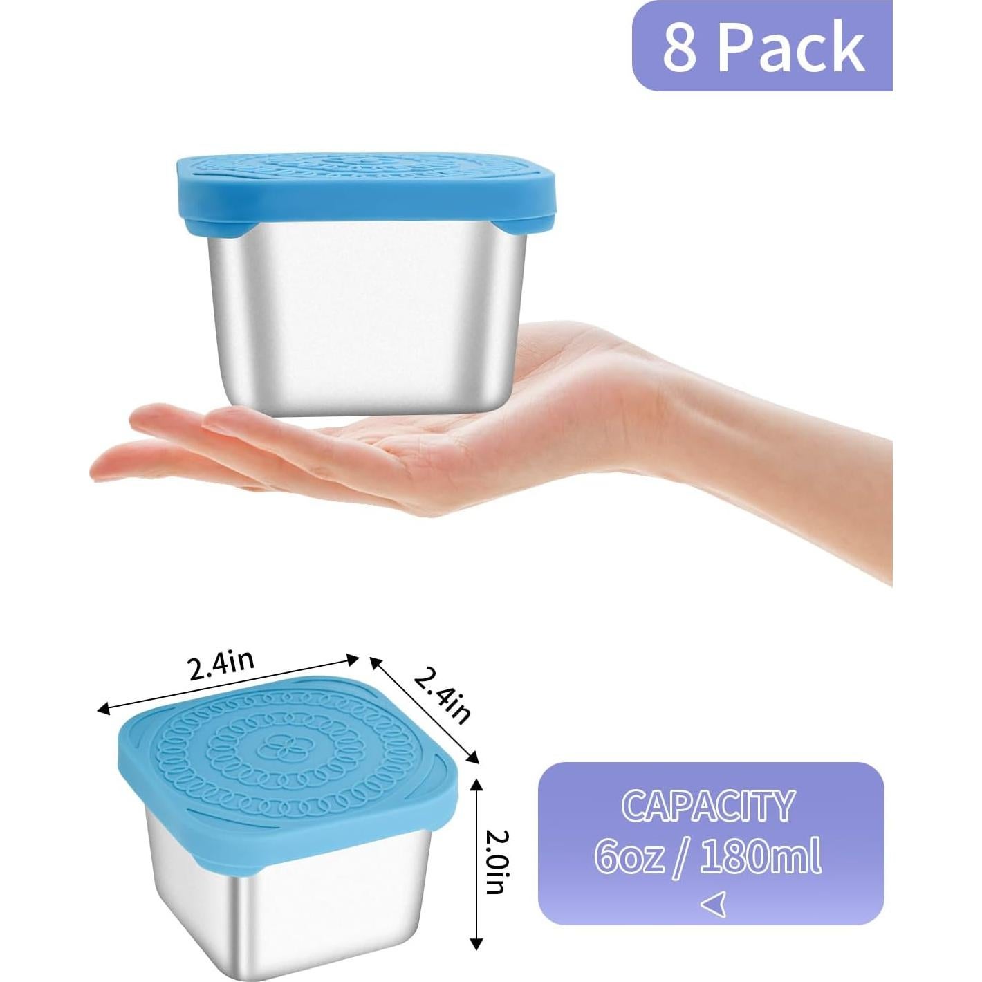 Contenedores de Snack Atecare 8 Piezas 170g Acero Inoxidable