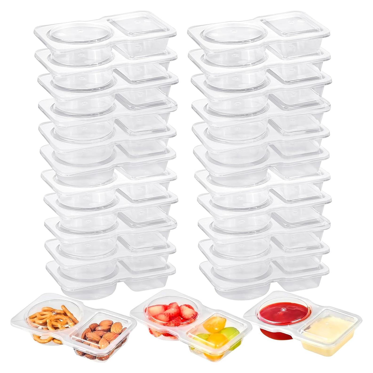 25 Contenedores de Snack Reutilizables AOJOYS con Tapas