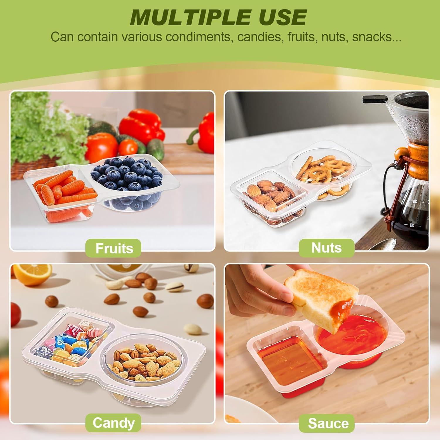 25 Contenedores de Snack Reutilizables AOJOYS con Tapas