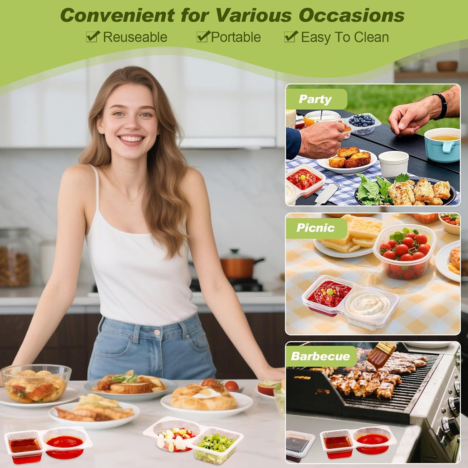 25 Contenedores de Snack Reutilizables AOJOYS con Tapas