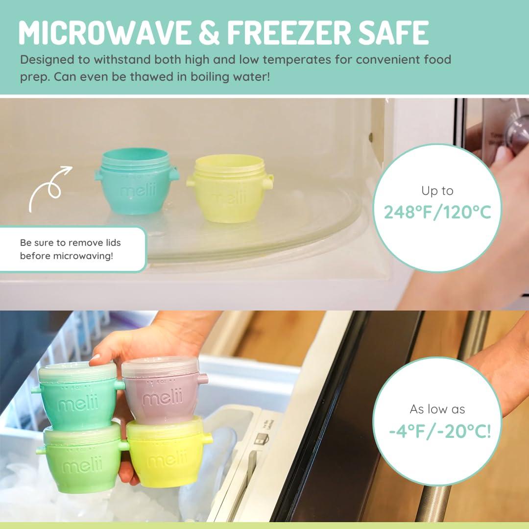Contenedores de Almacenamiento Melii Snap & Go 4 oz - 8 Piezas