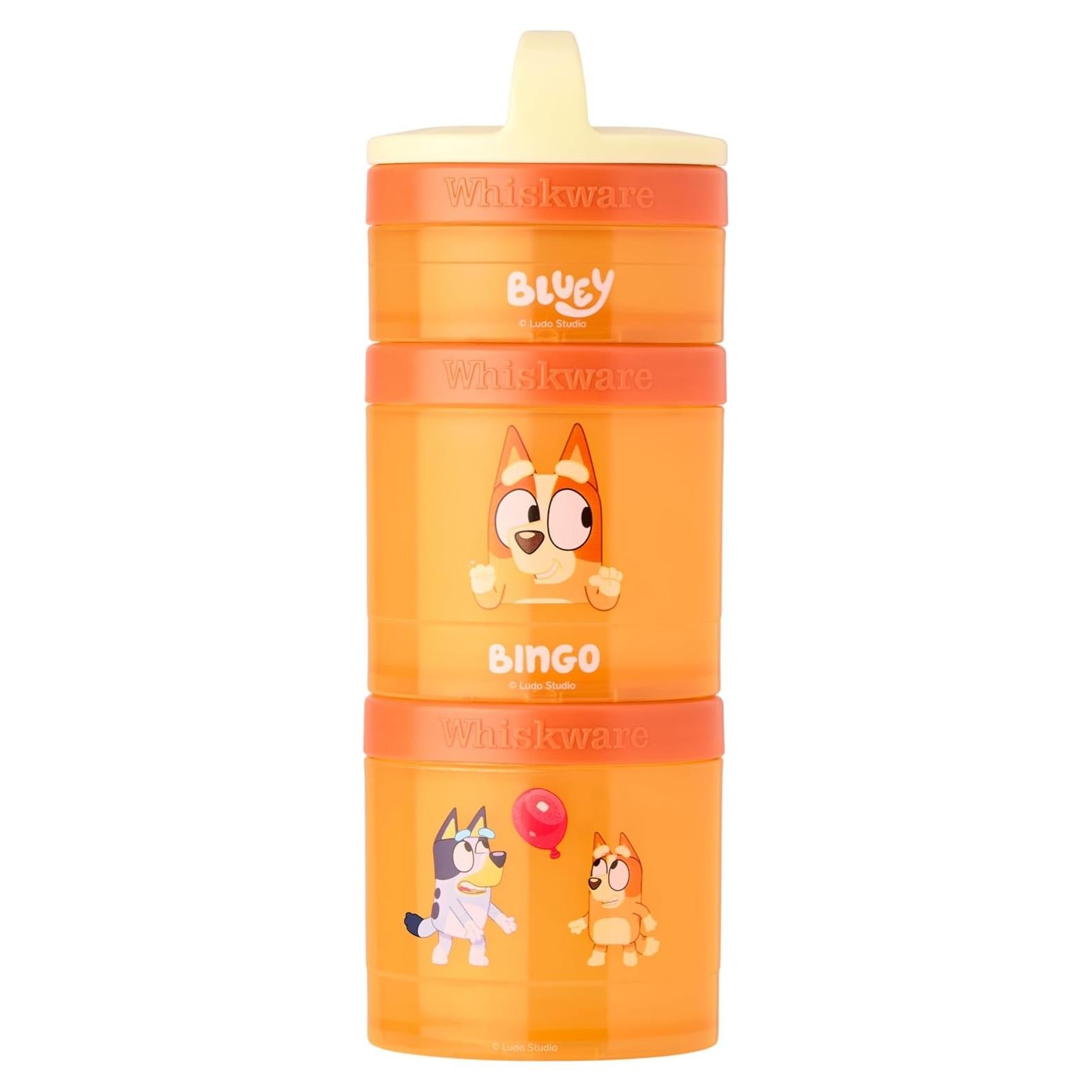 Contenedores apilables Whiskware Bluey 3 tazas para refrigerios