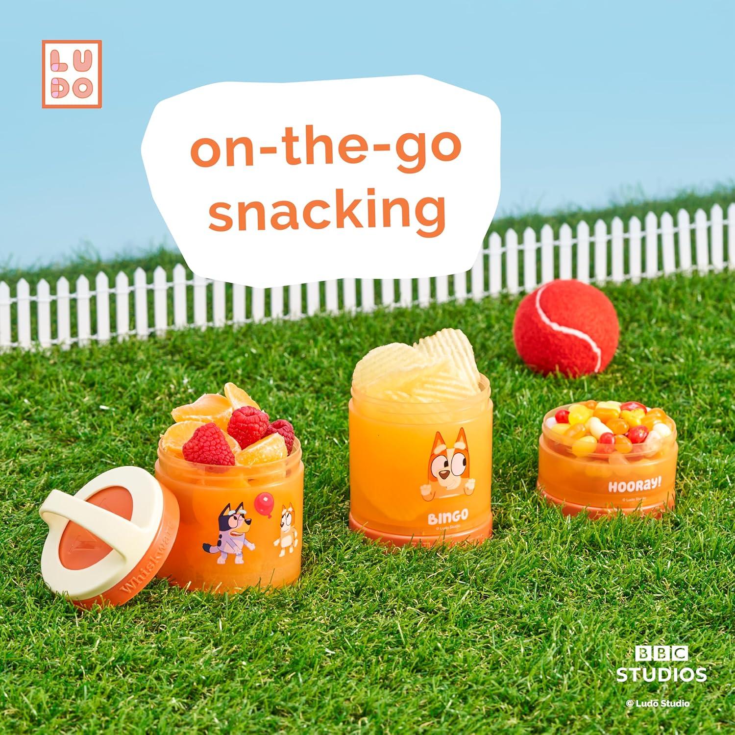 Contenedores apilables Whiskware Bluey 3 tazas para refrigerios