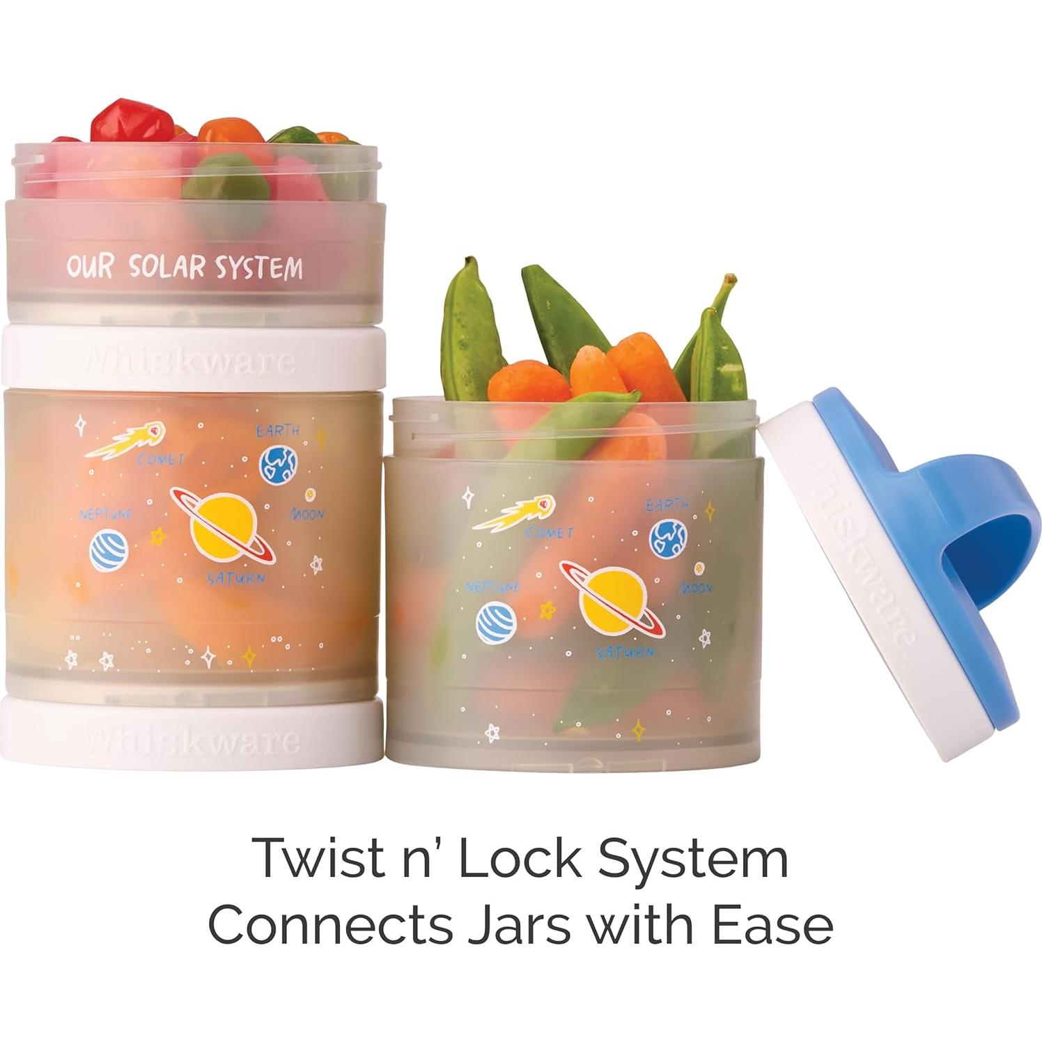 Contenedores Apilables Whiskware para Snacks - Sistema Solar, 3 Tazas