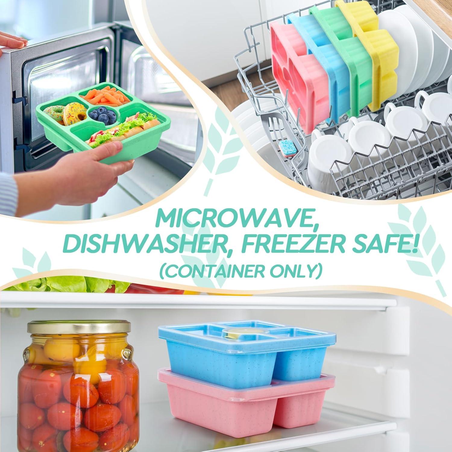 QQKO Caja Bento 4 Pzs 550ml Apilable Apta Microondas