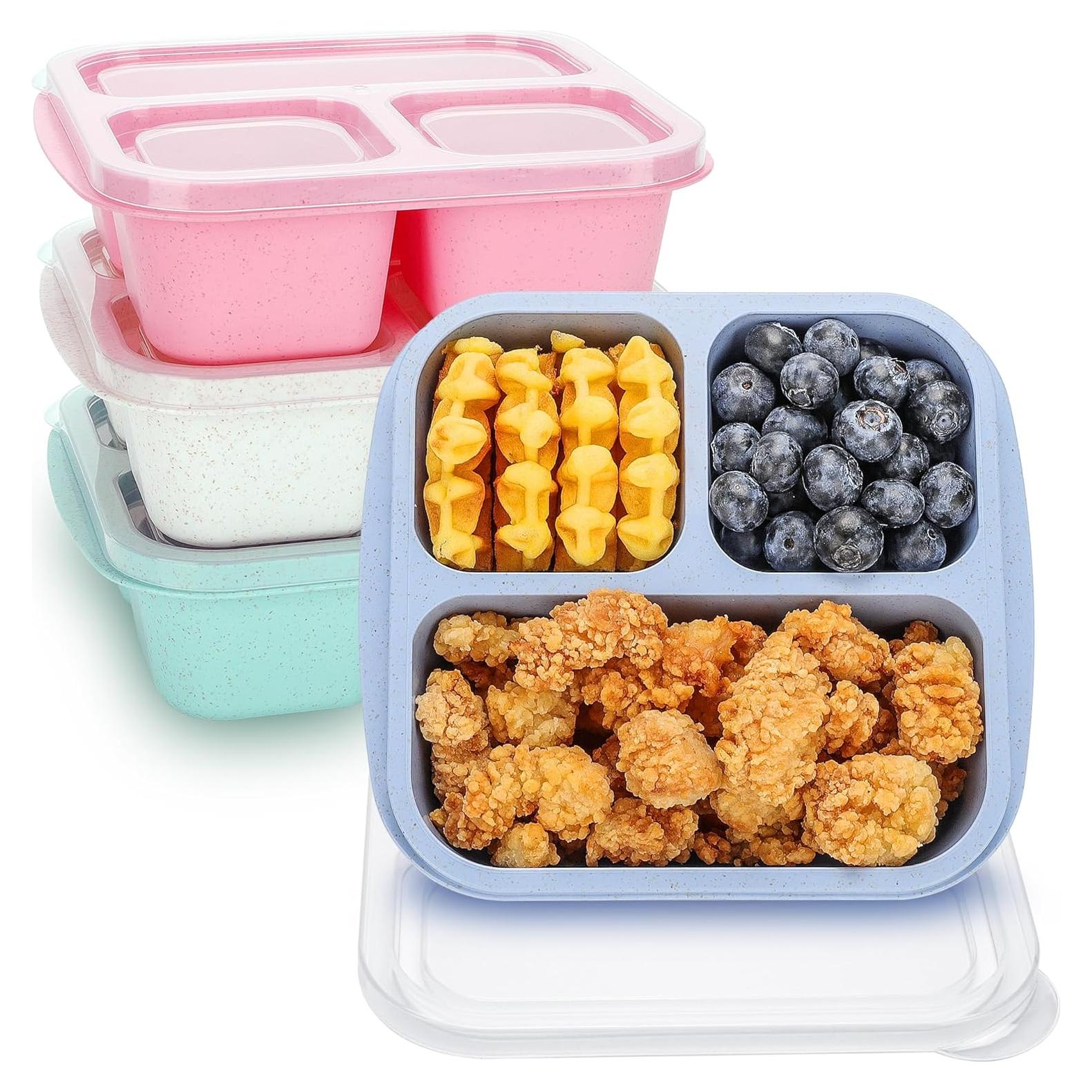 Caja Bento Reutilizable TOUWMX, 4 Contenedores 3 Compartimentos