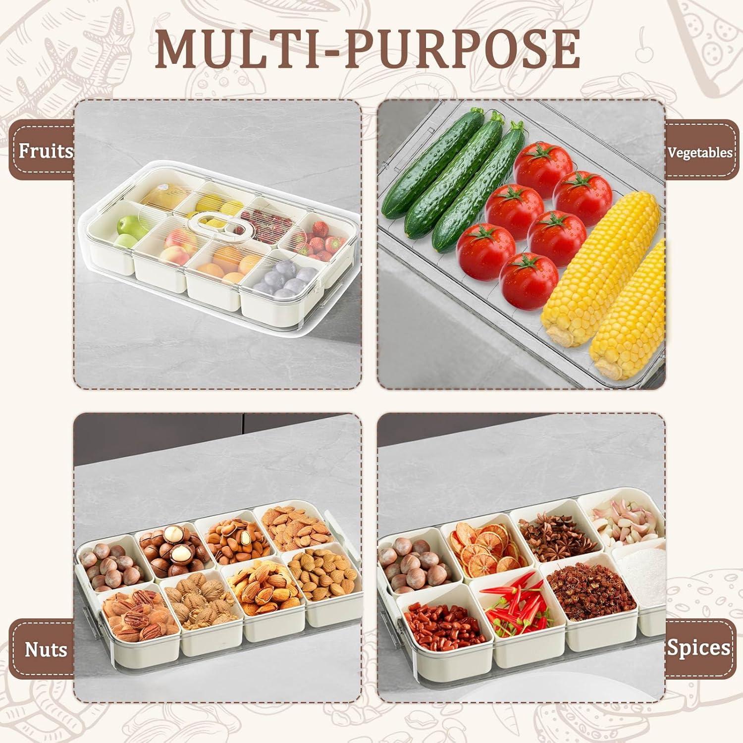 Contenedor de Snacks RKXQT Blanco 8 Compartimentos 1.6 kg