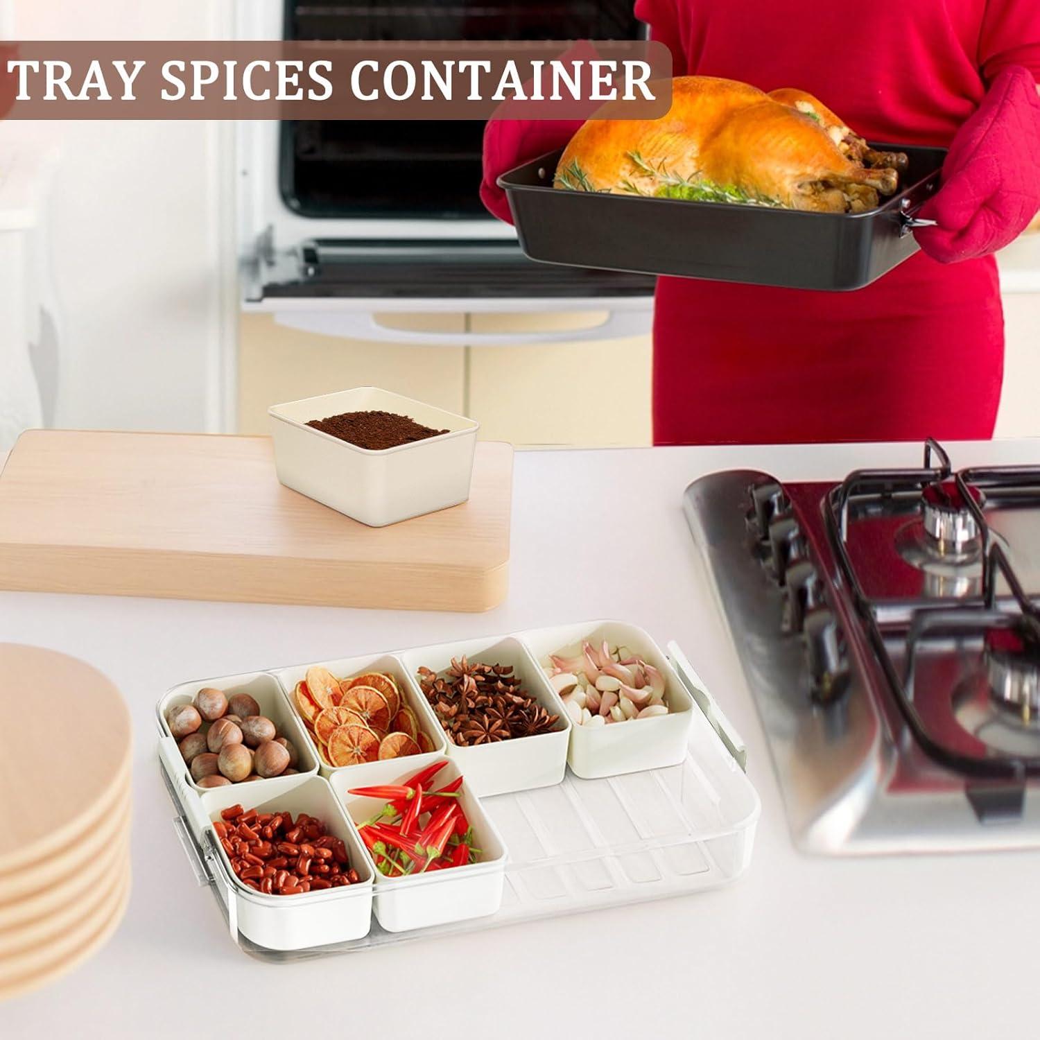 Contenedor de Snacks RKXQT Blanco 8 Compartimentos 1.6 kg