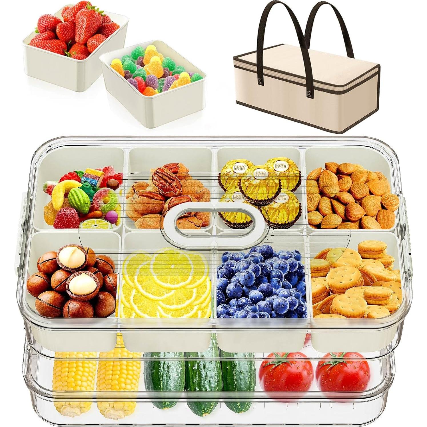 Contenedor de Snacks RKXQT Blanco 8 Compartimentos 1.6 kg