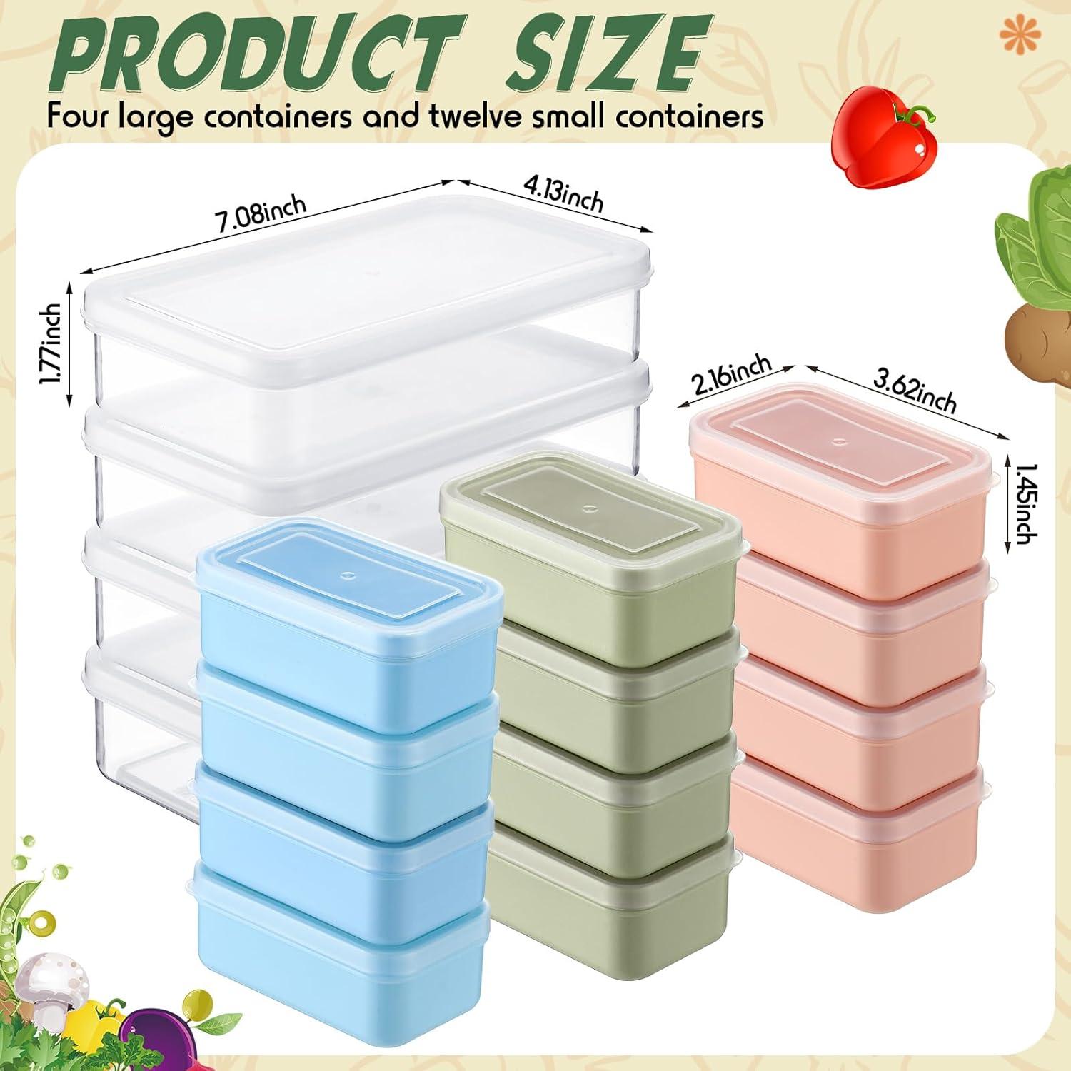 Set de 16 Contenedores de Snack SiliFine con 3 Compartimentos