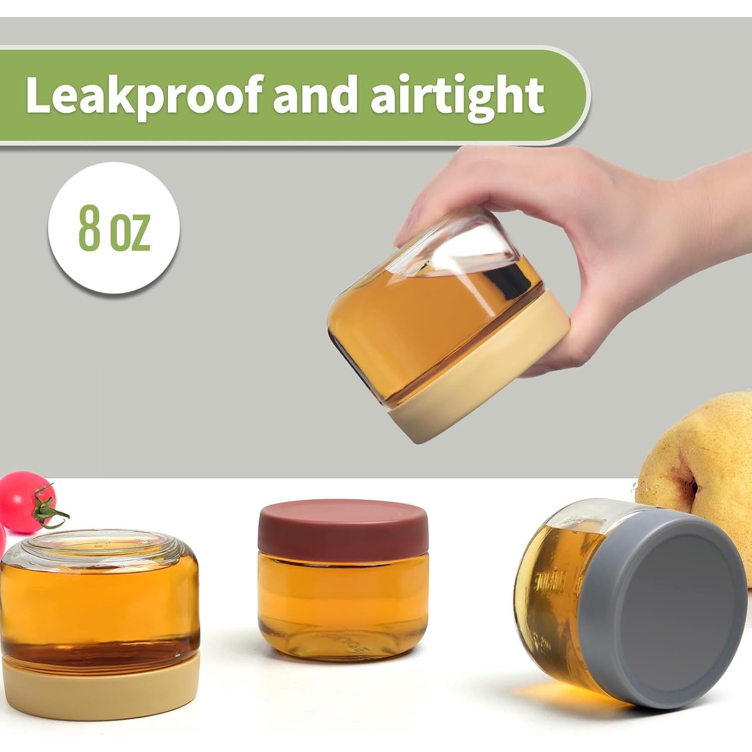 Frascos de vidrio herméticos EONJOE 8oz - Paquete de 6