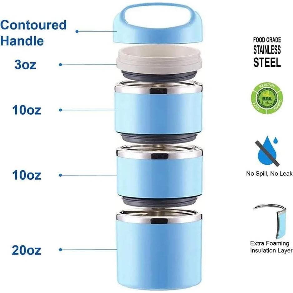 Caja de Almuerzo Térmica Lille Home 1380 ML Azul Aislada