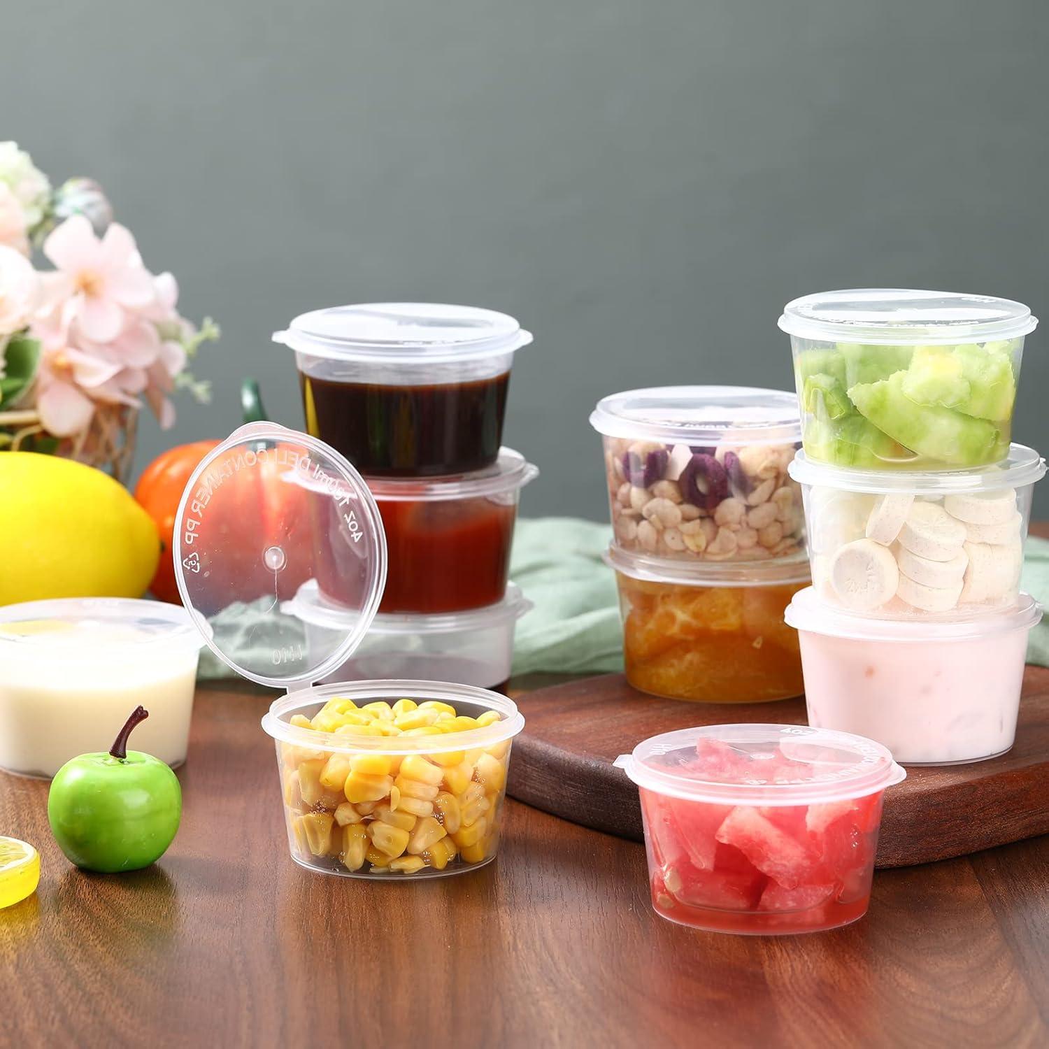 100 Contenedores de Almacenamiento para Bebés 120 ml con Tapas