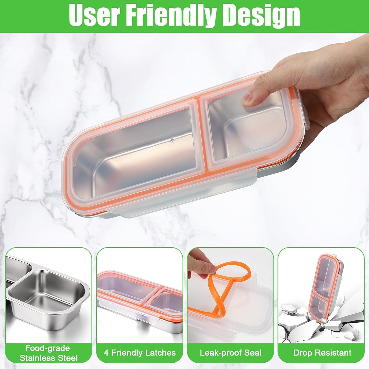 Contenedor de Snack Palksky Acero Inoxidable 2 Compartimentos 0.6L