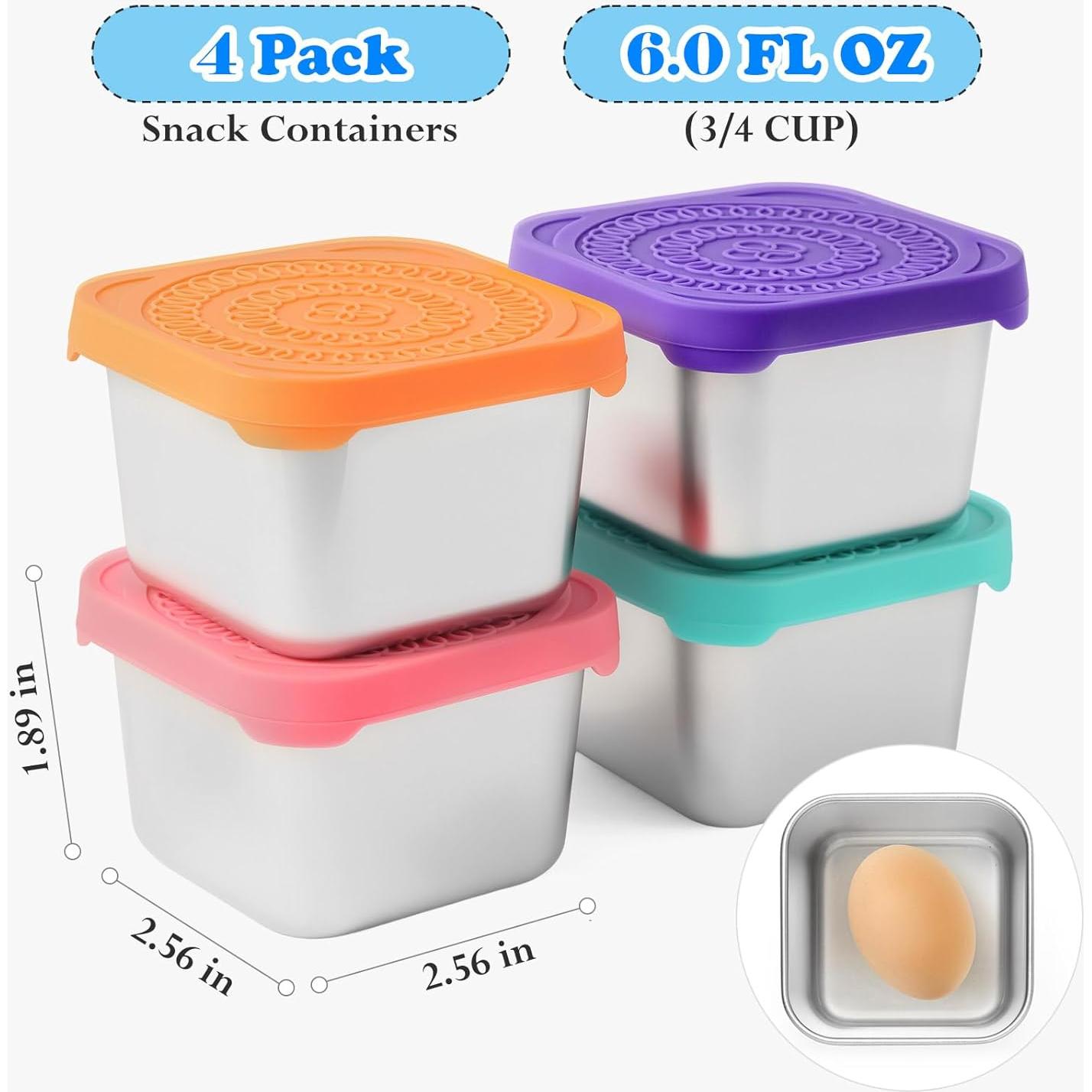 Paquete de 4 Contenedores de Snack Farielyn-X 180ml Acero Inoxidable