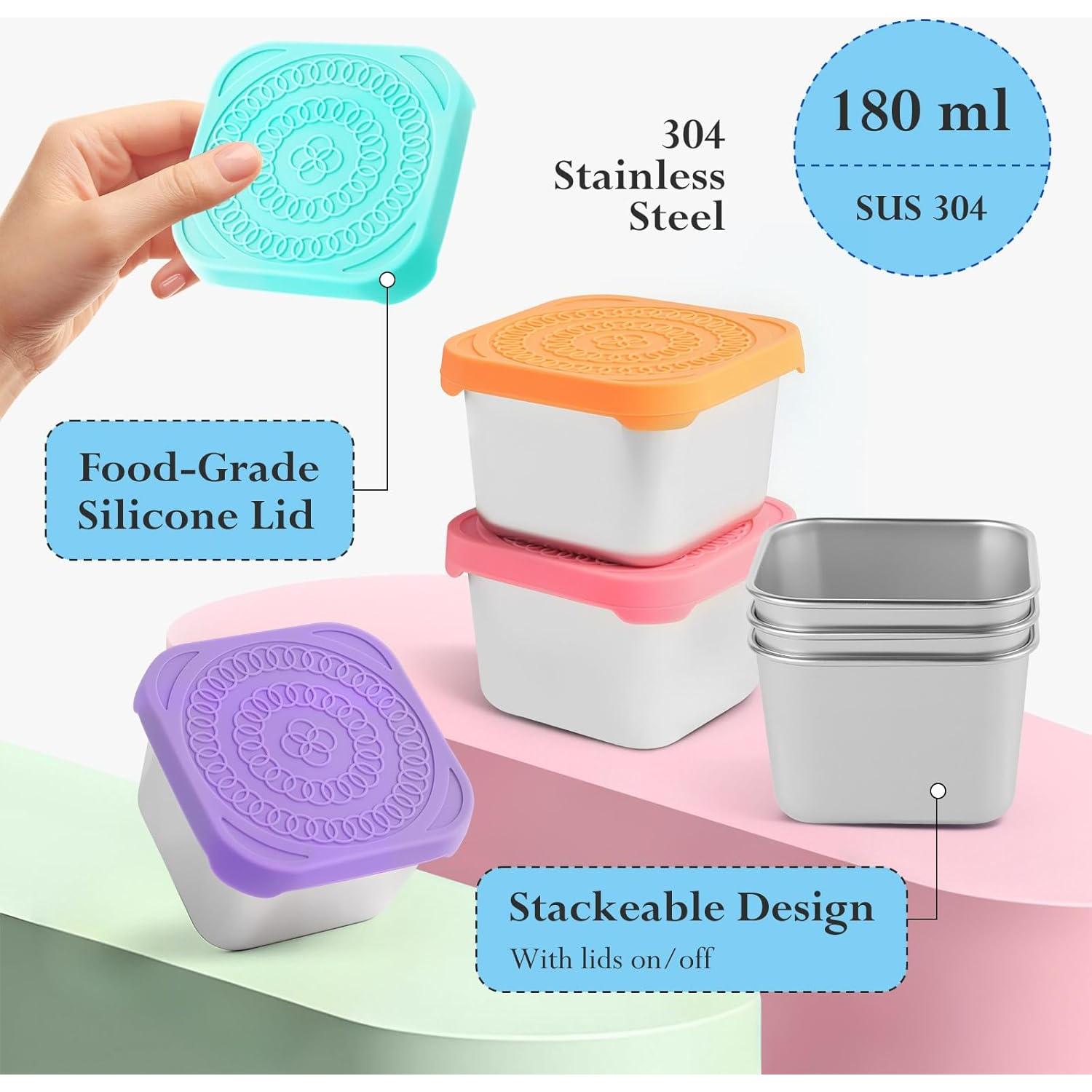 Paquete de 4 Contenedores de Snack Farielyn-X 180ml Acero Inoxidable