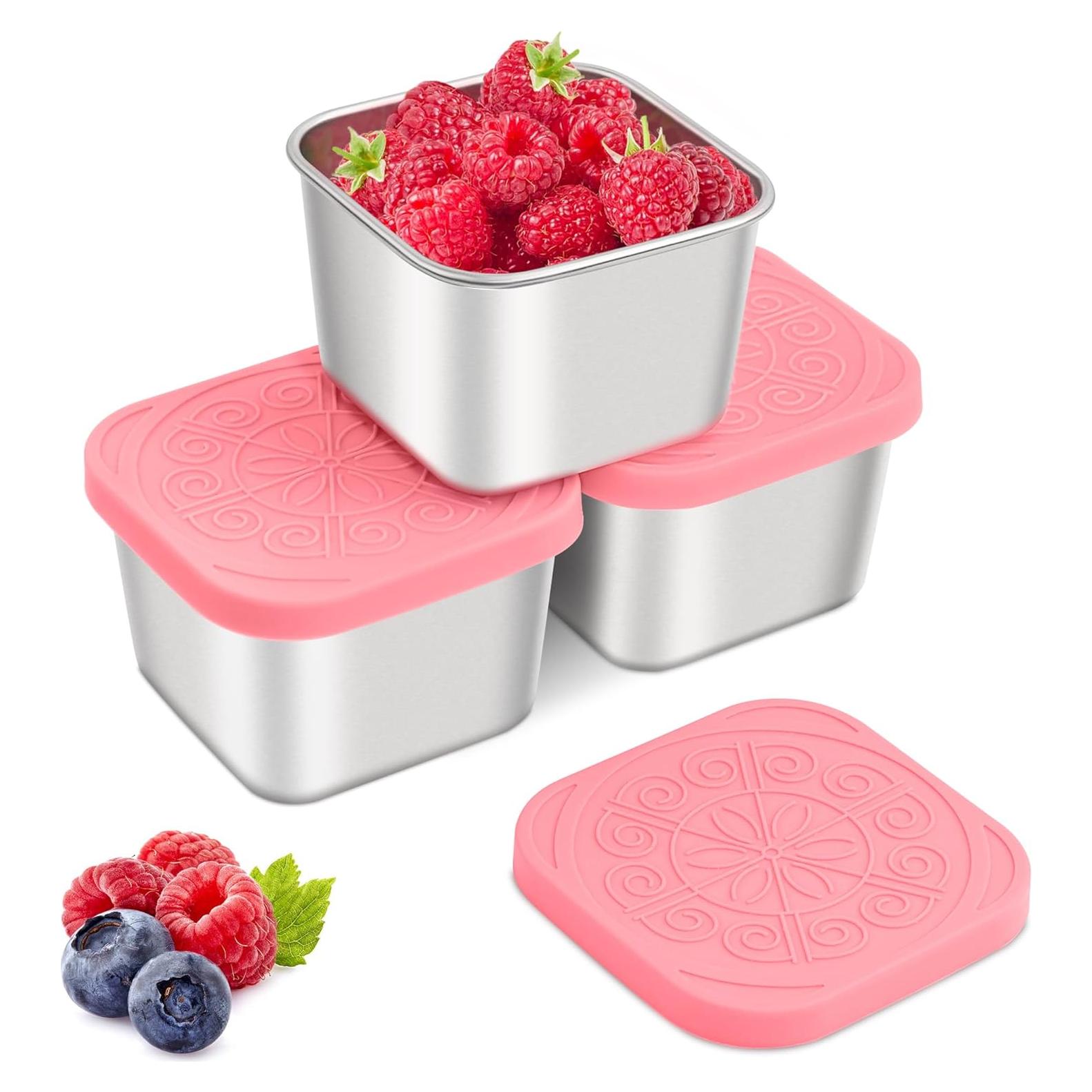 Contenedores de Aperitivos Qukaka Acero Inoxidable 3 Piezas 200ml