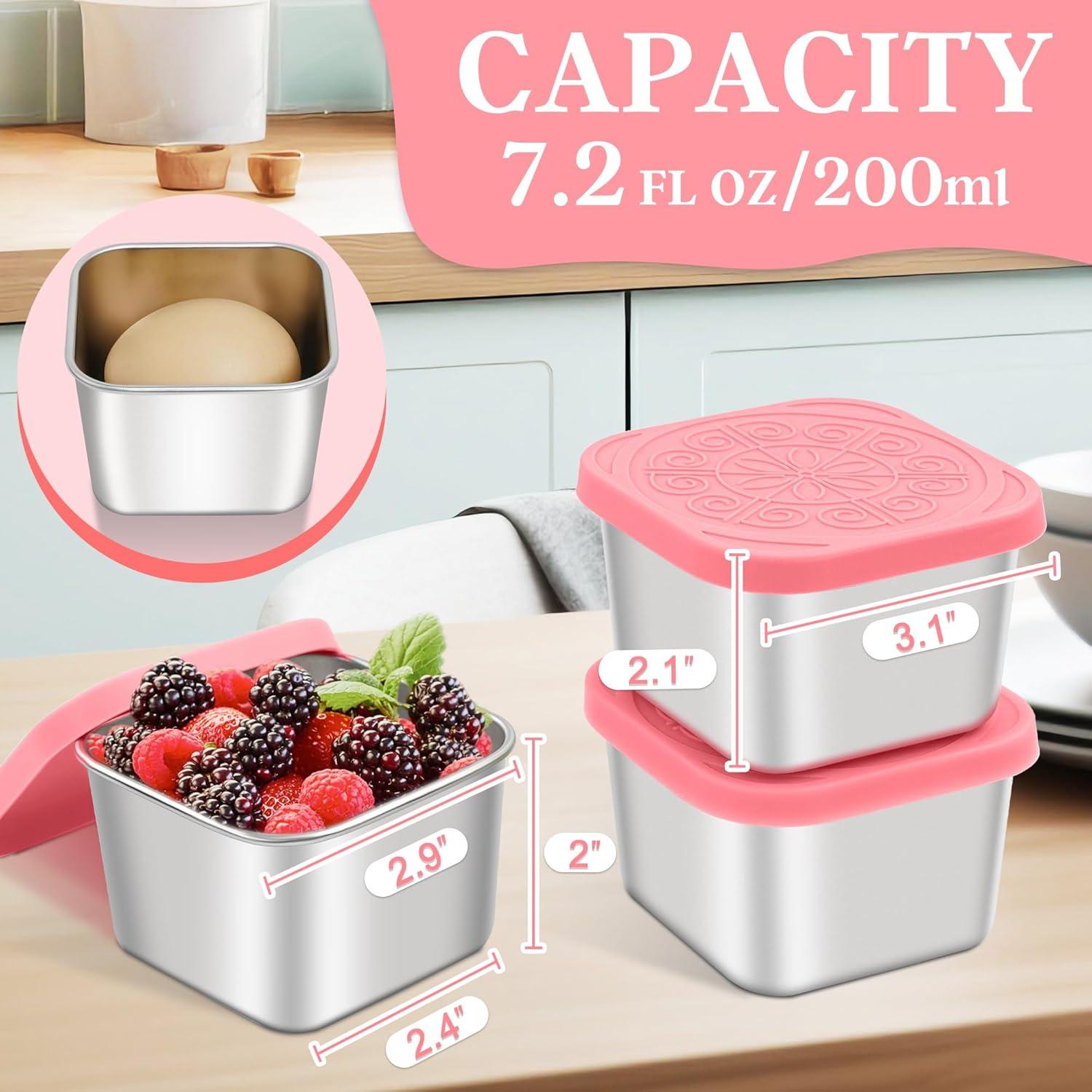 Contenedores de Aperitivos Qukaka Acero Inoxidable 3 Piezas 200ml