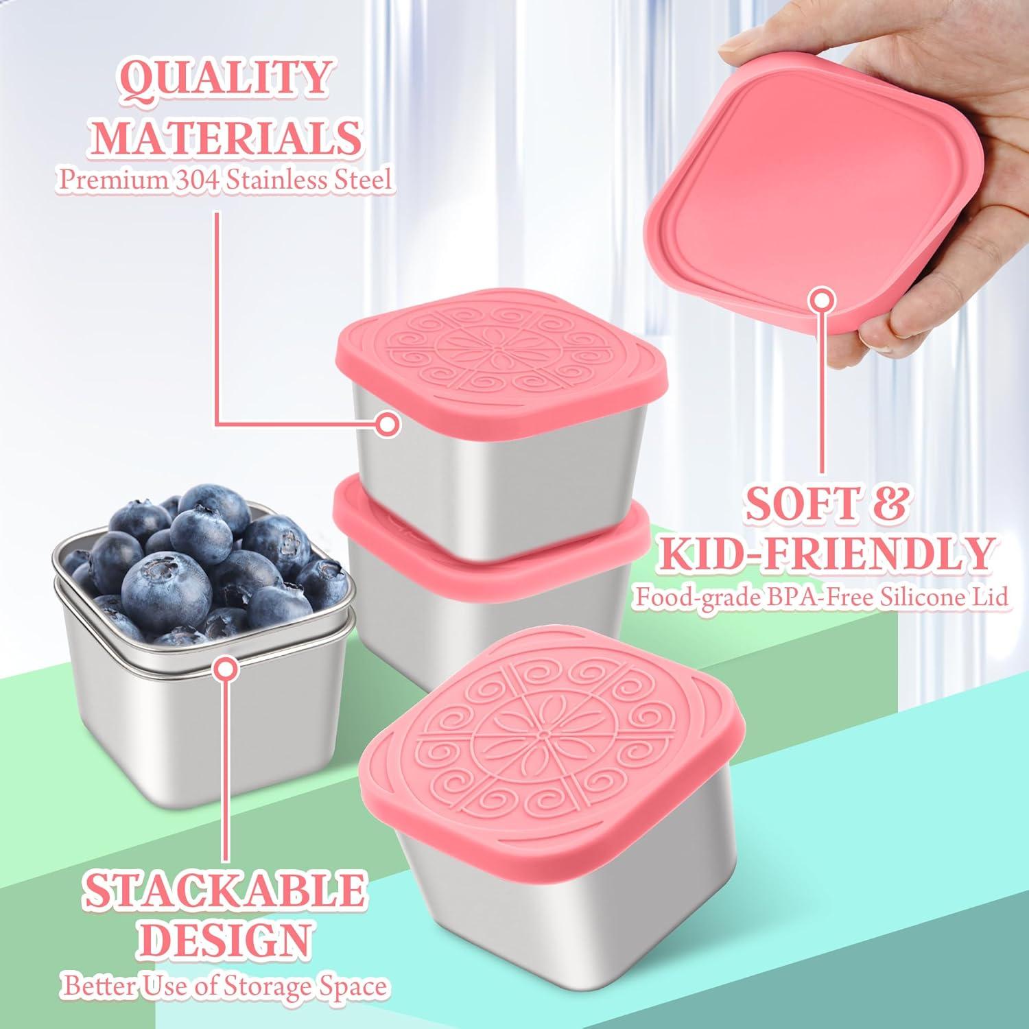 Contenedores de Aperitivos Qukaka Acero Inoxidable 3 Piezas 200ml