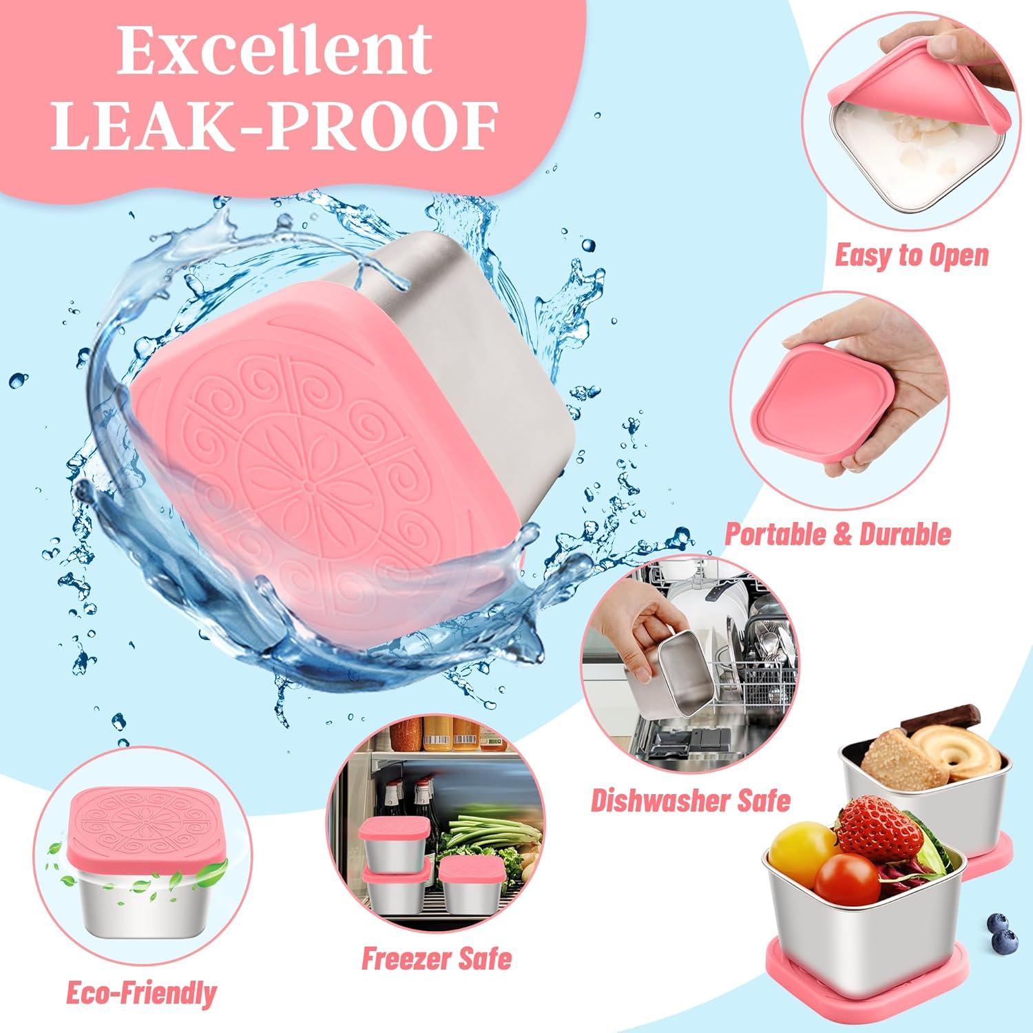 Contenedores de Aperitivos Qukaka Acero Inoxidable 3 Piezas 200ml