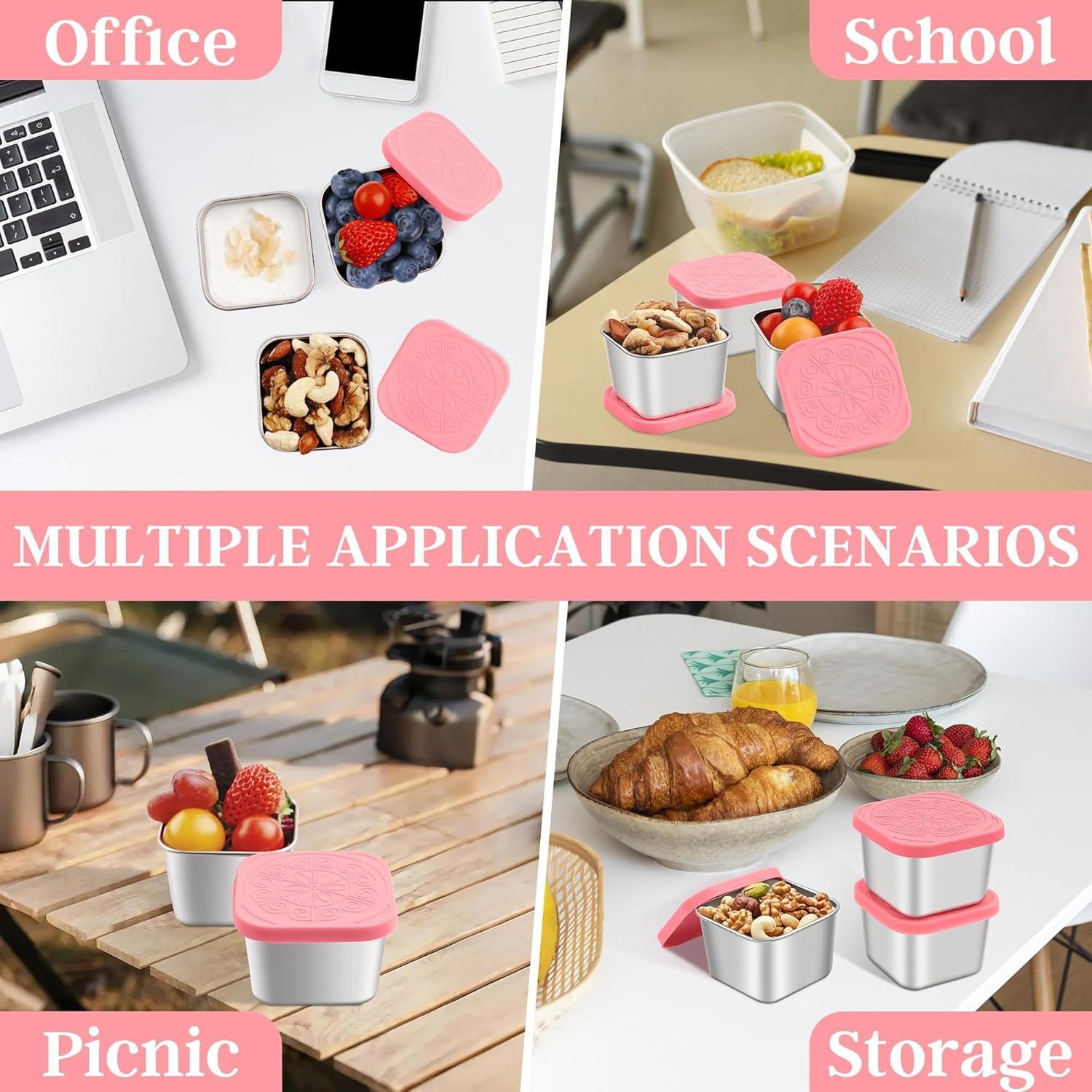 Contenedores de Aperitivos Qukaka Acero Inoxidable 3 Piezas 200ml