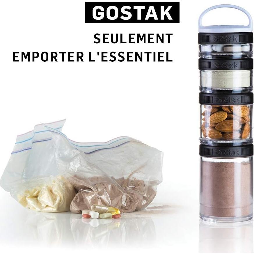 Frascos de Almacenamiento BlenderBottle GoStak 150cc 2-Pak Negro