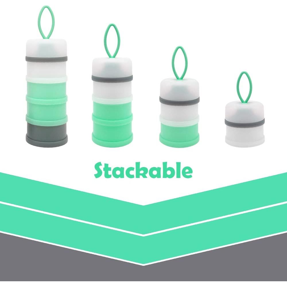 Dispensador de Fórmula para Bebés LADISO 4 Compartimentos Verde