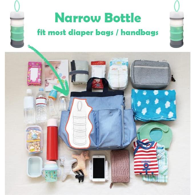 Dispensador de Fórmula para Bebés LADISO 4 Compartimentos Verde