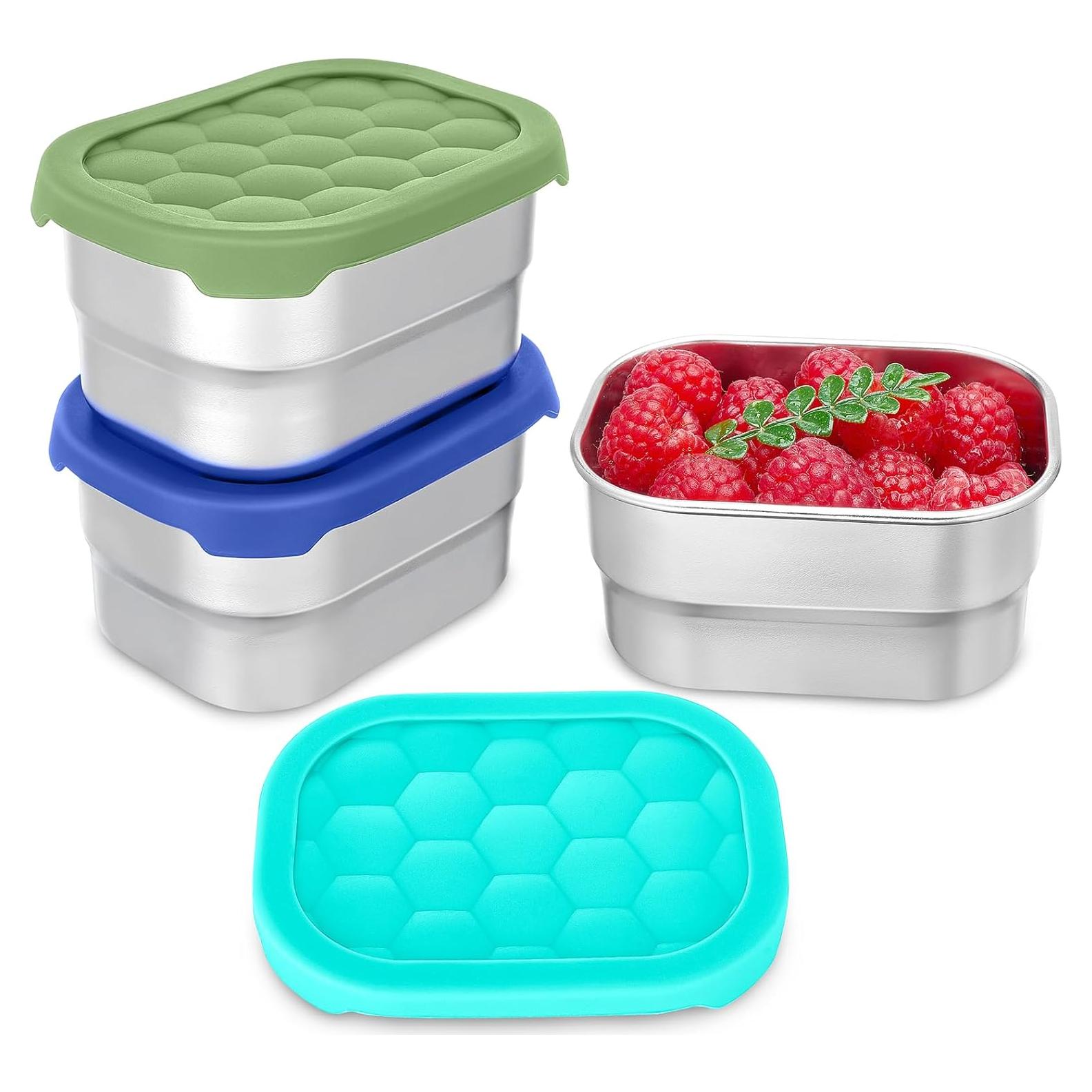 Paquete de 3 Contenedores de Snack Gencywe Acero Inoxidable 226g