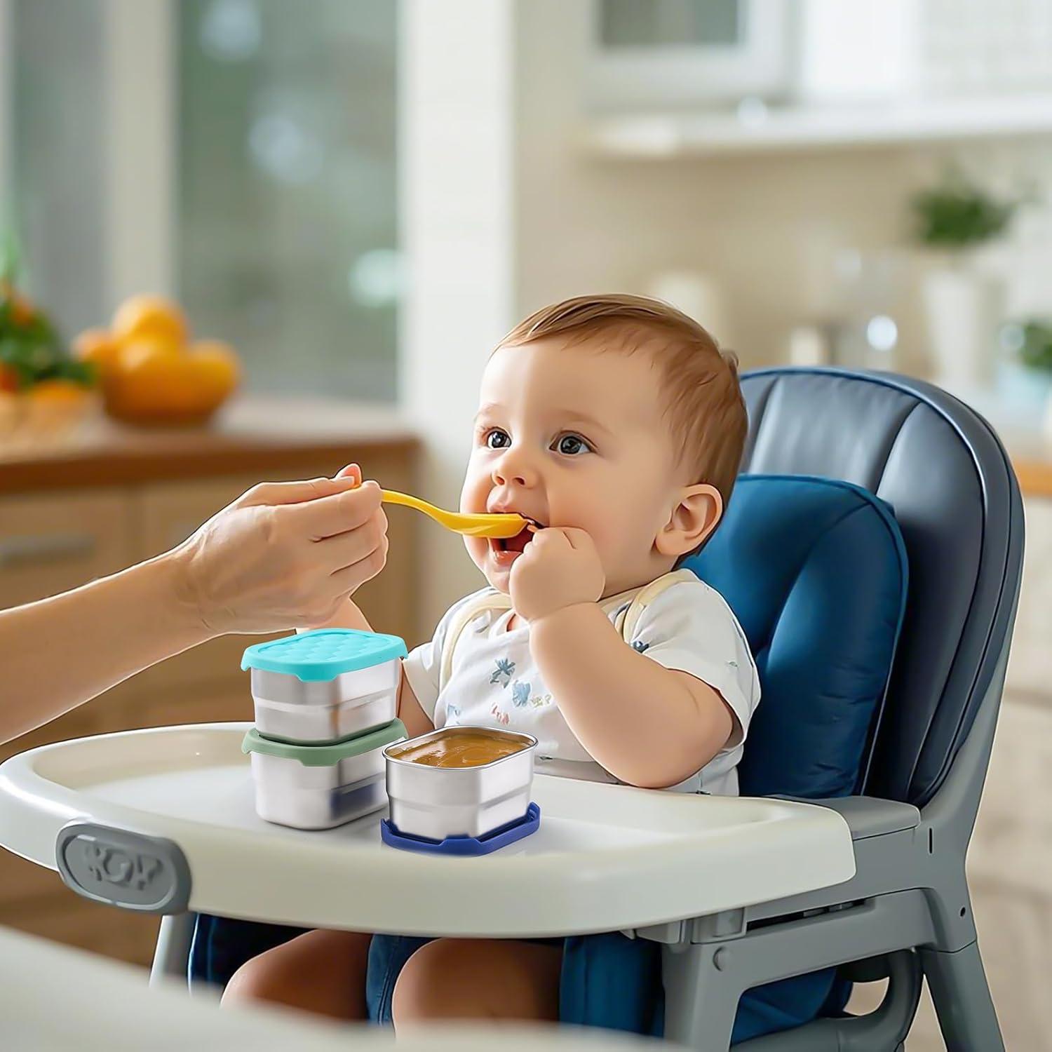 Paquete de 3 Contenedores de Snack Gencywe Acero Inoxidable 226g