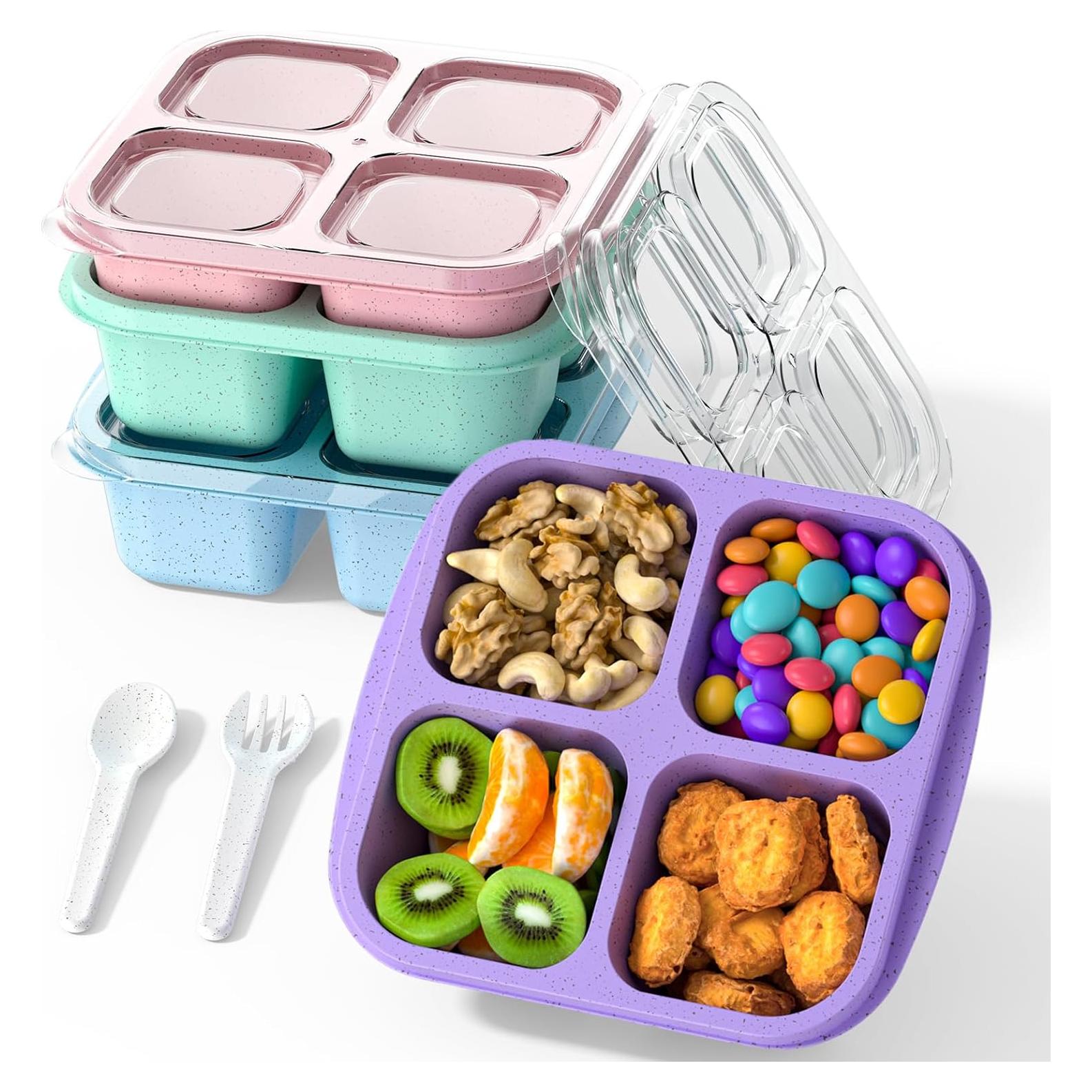 Contenedores de Snack Bento CSQLJ 4 Compartimentos Reutilizables