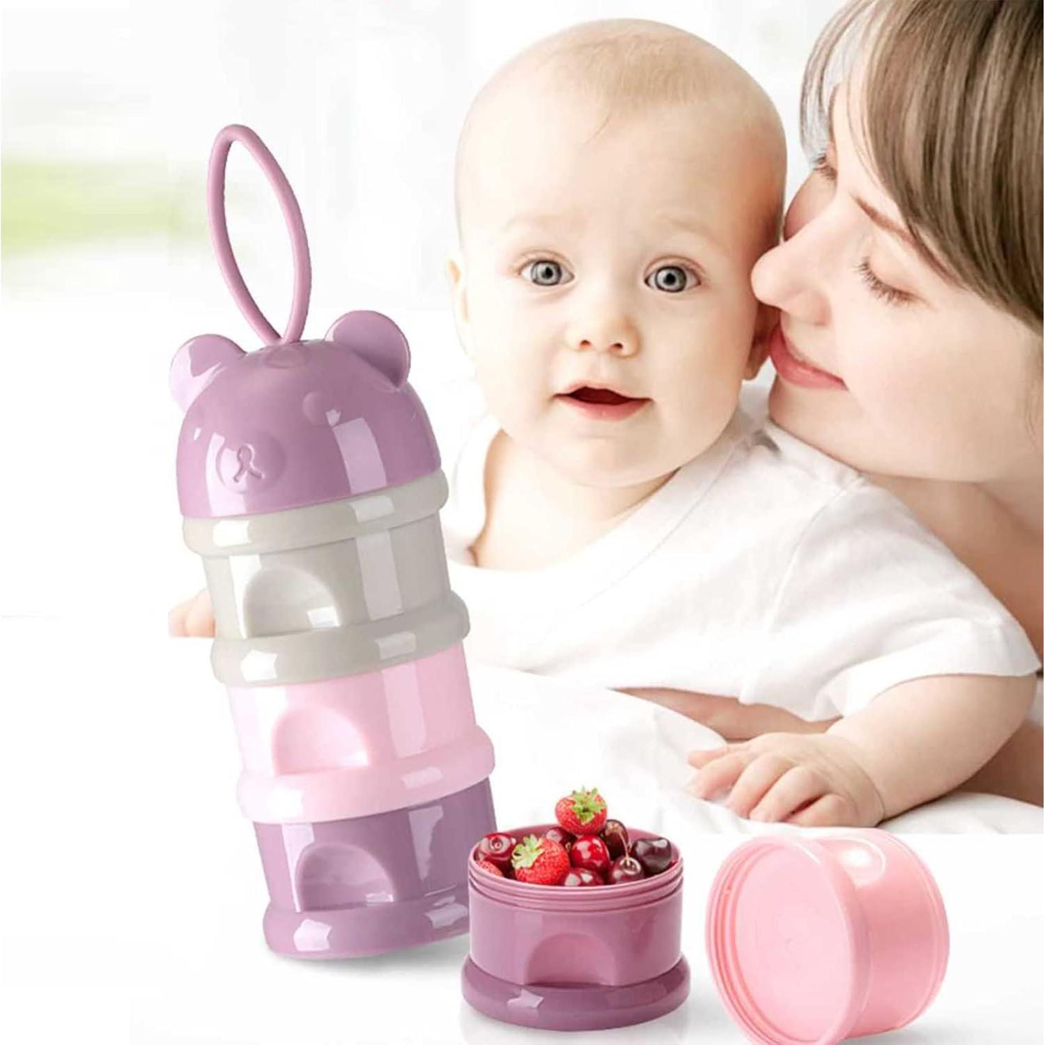 Dispensador de Leche en Polvo para Bebés Manwetye 4 Capas