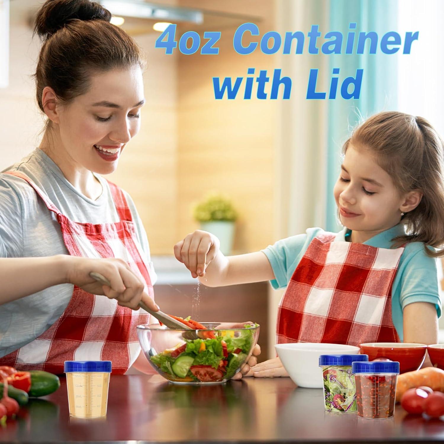 Paquete de 40 Contenedores Rectangulares 4oz Qyyiguf con Tapa