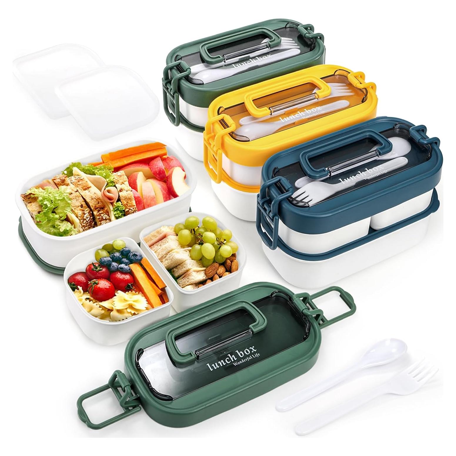 Juego de 3 Cajas Bento Apilables Covzoe - A prueba de Fugas