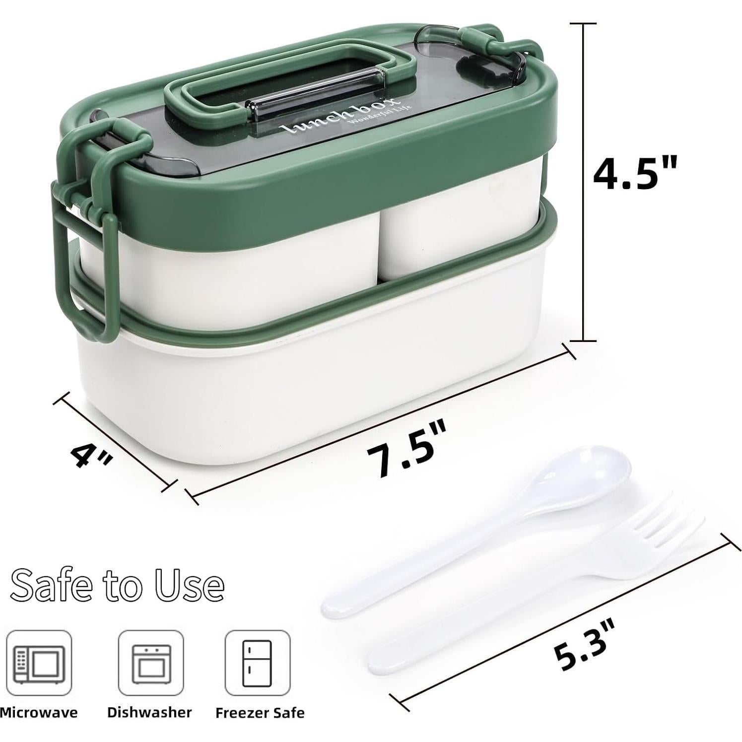 Juego de 3 Cajas Bento Apilables Covzoe - A prueba de Fugas