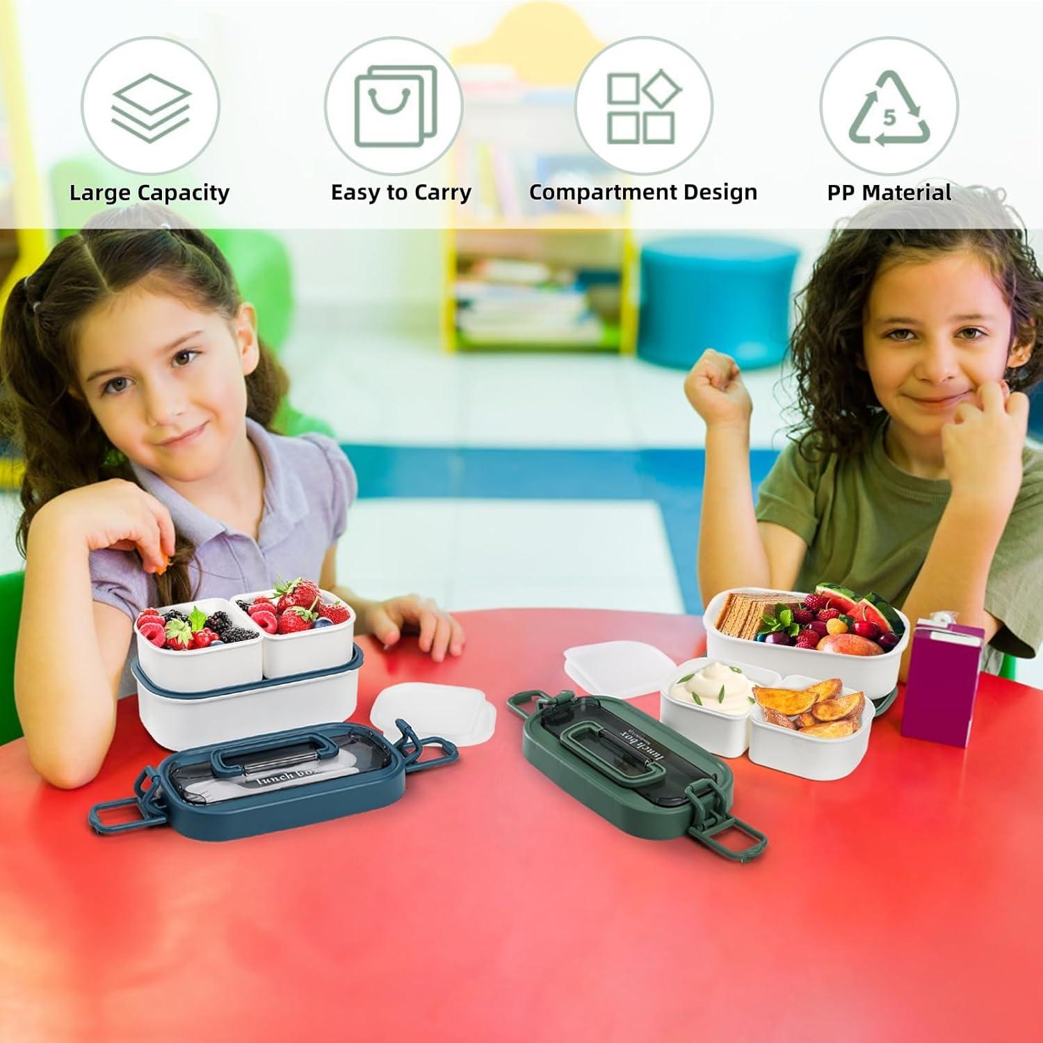 Juego de 3 Cajas Bento Apilables Covzoe - A prueba de Fugas