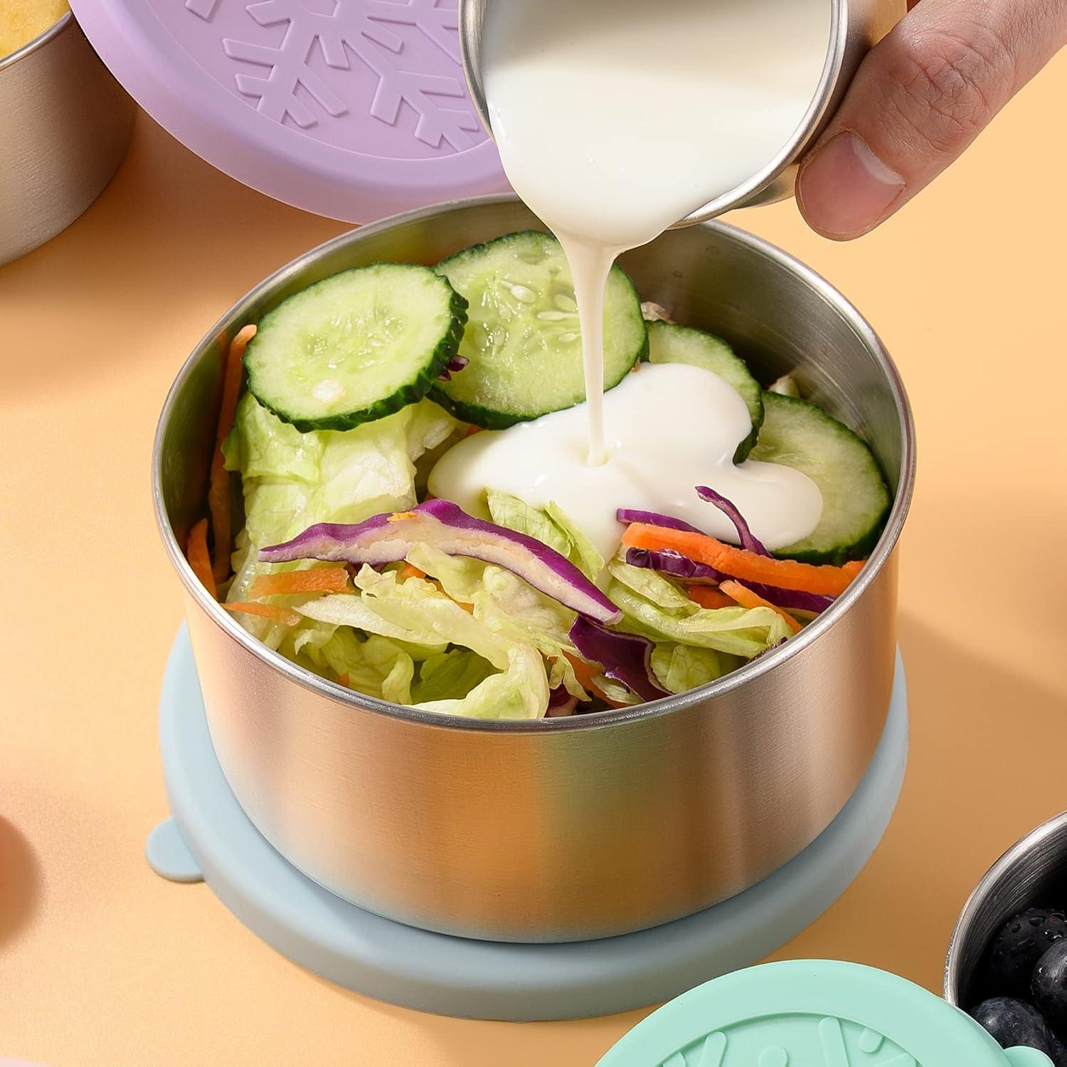 Contenedores de Alimentos Acero Inoxidable Homotte 4Pcs 100-650ml