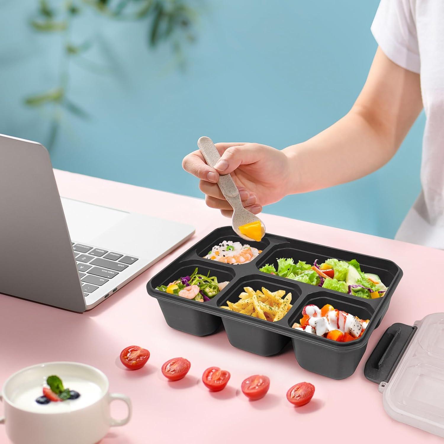 Set de 4 Cajas de Almuerzo Bento Greenandlife 5 Compartimentos