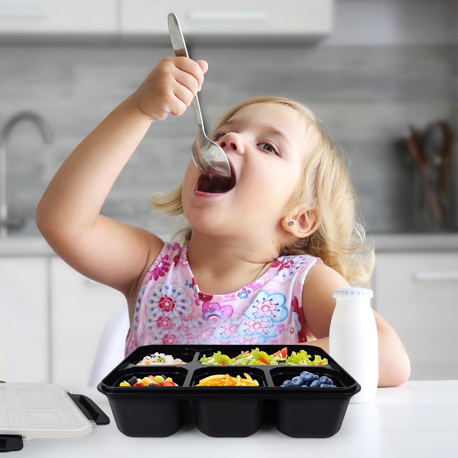 Set de 4 Cajas de Almuerzo Bento Greenandlife 5 Compartimentos