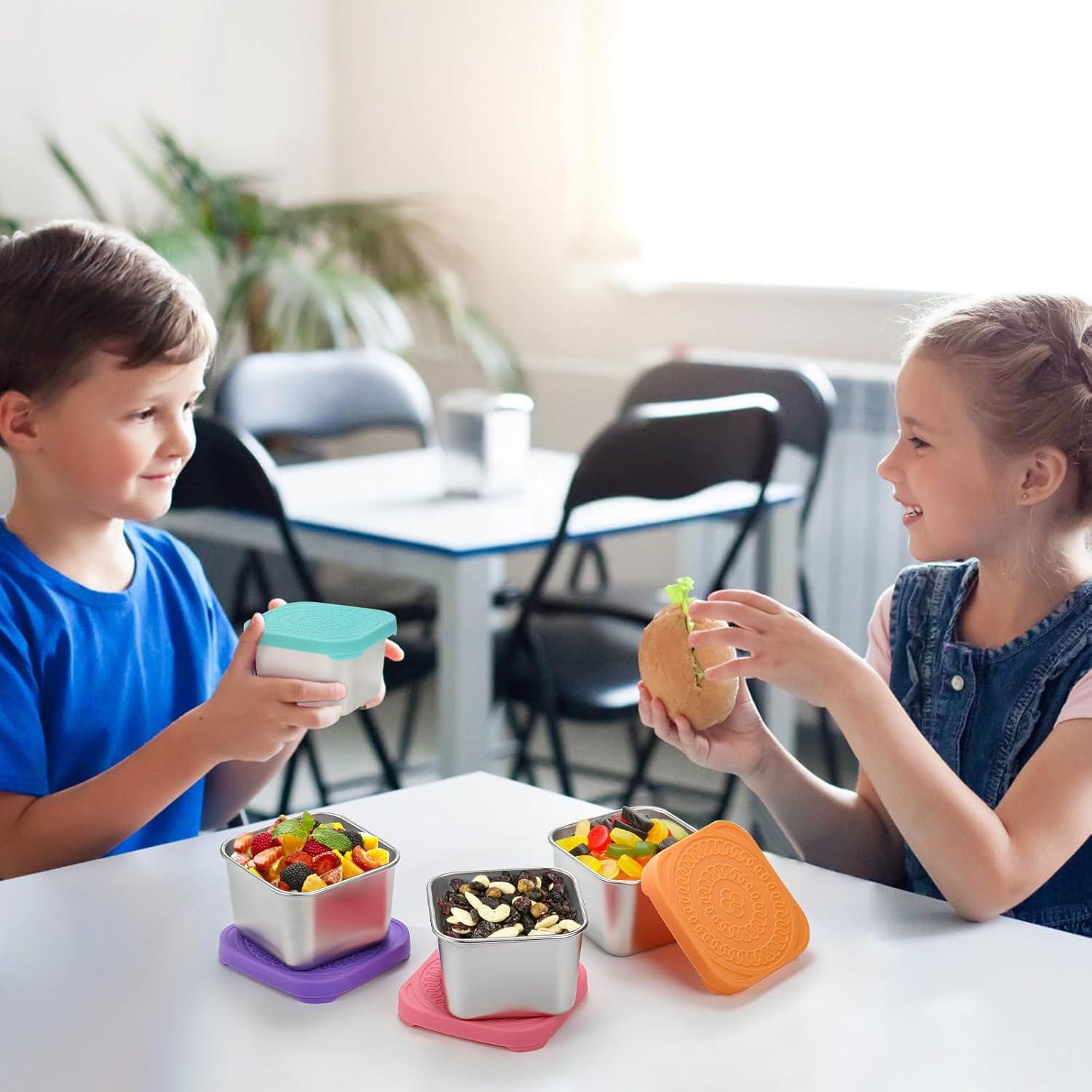 Paquete de 6 Contenedores de Snack Eorbow Acero Inoxidable 170g