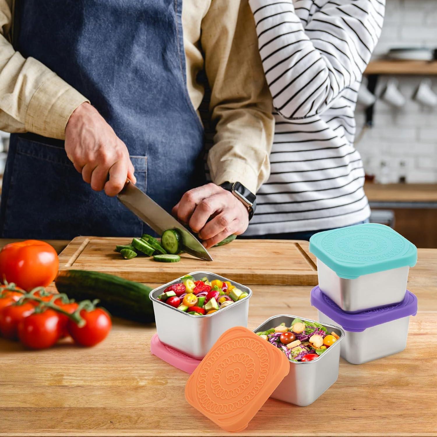 Paquete de 6 Contenedores de Snack Eorbow Acero Inoxidable 170g