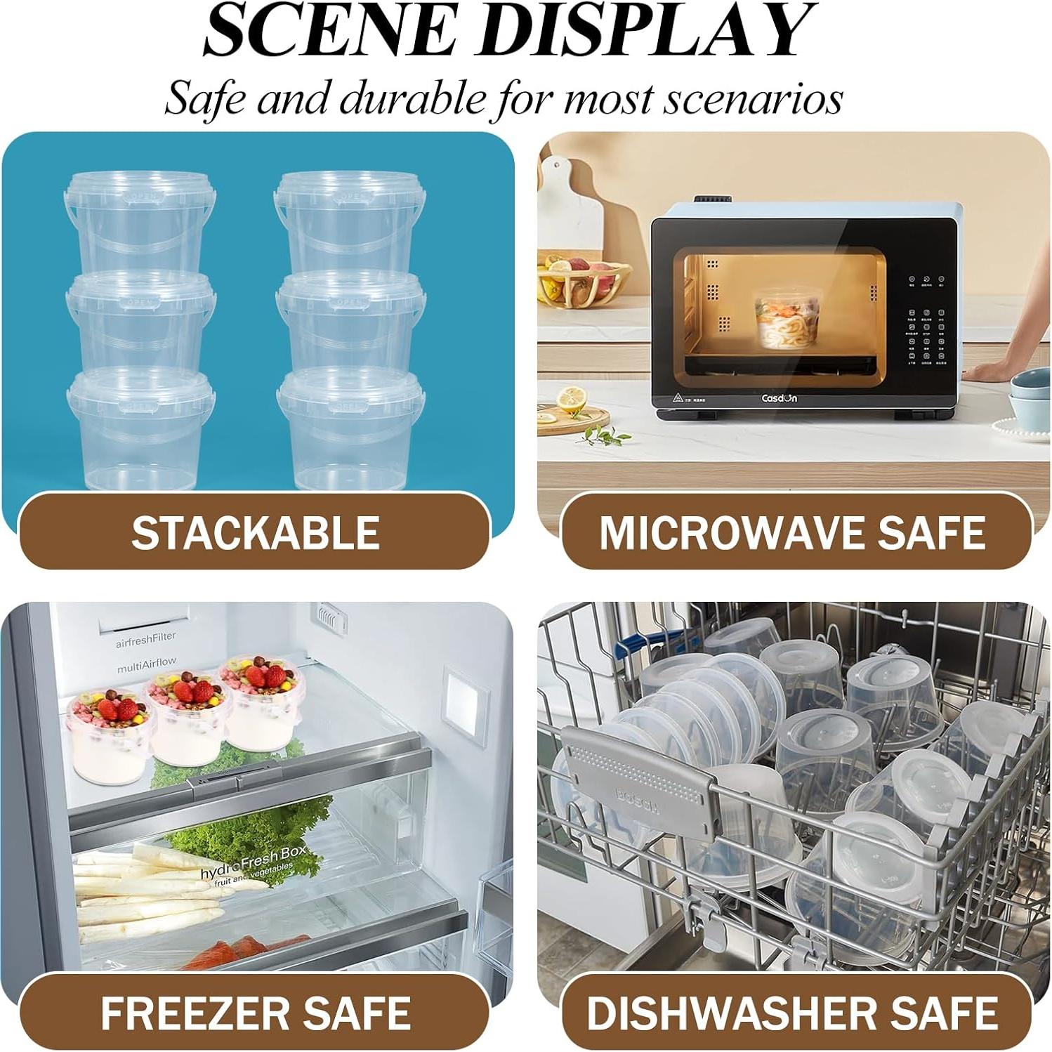 Contenedores de Alimentos 10 oz Freshware, 12 Piezas, A Prueba de Fugas