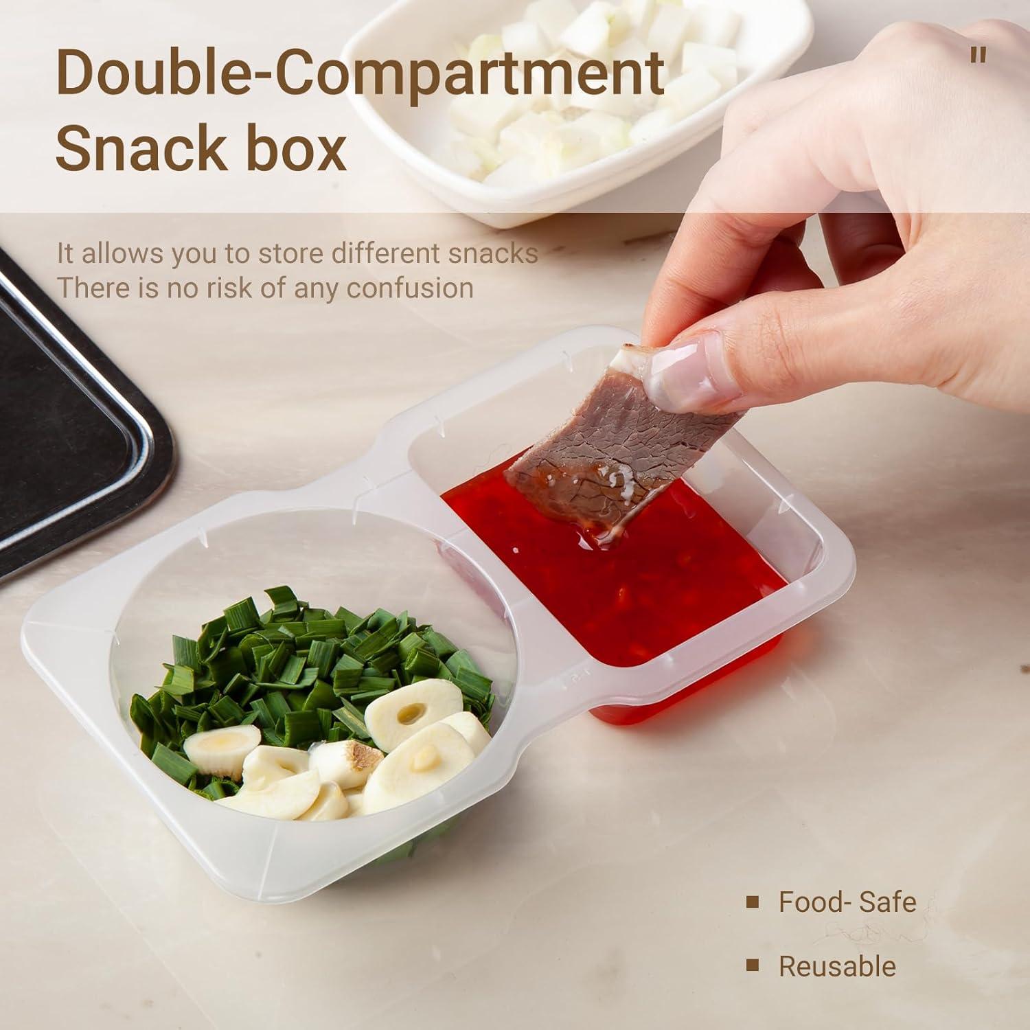 Contenedores de Snacks Doble Compartimento Seodon 10 Pcs
