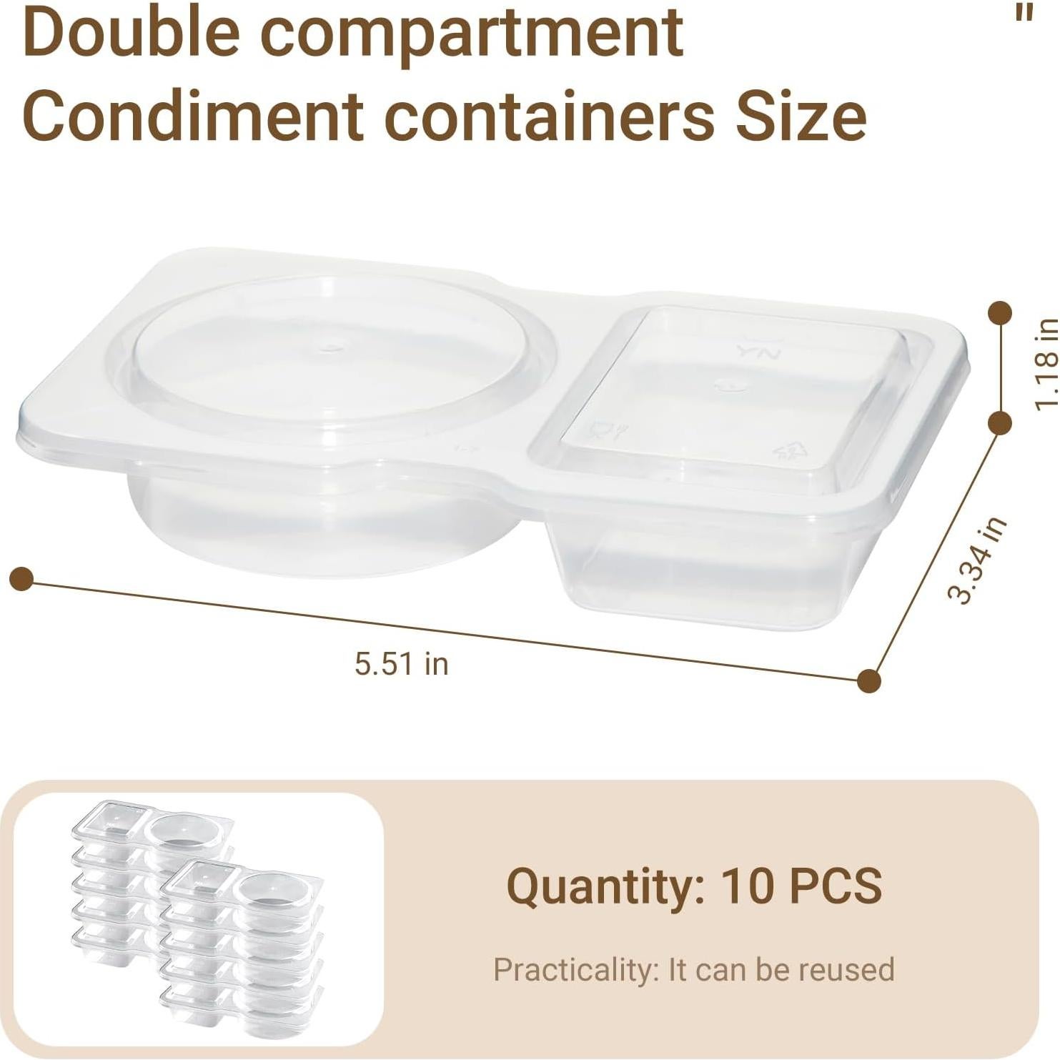 Contenedores de Snacks Doble Compartimento Seodon 10 Pcs