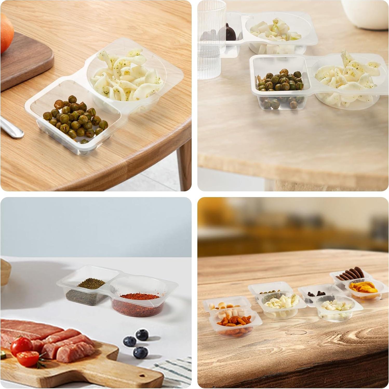 Contenedores de Snacks Doble Compartimento Seodon 10 Pcs