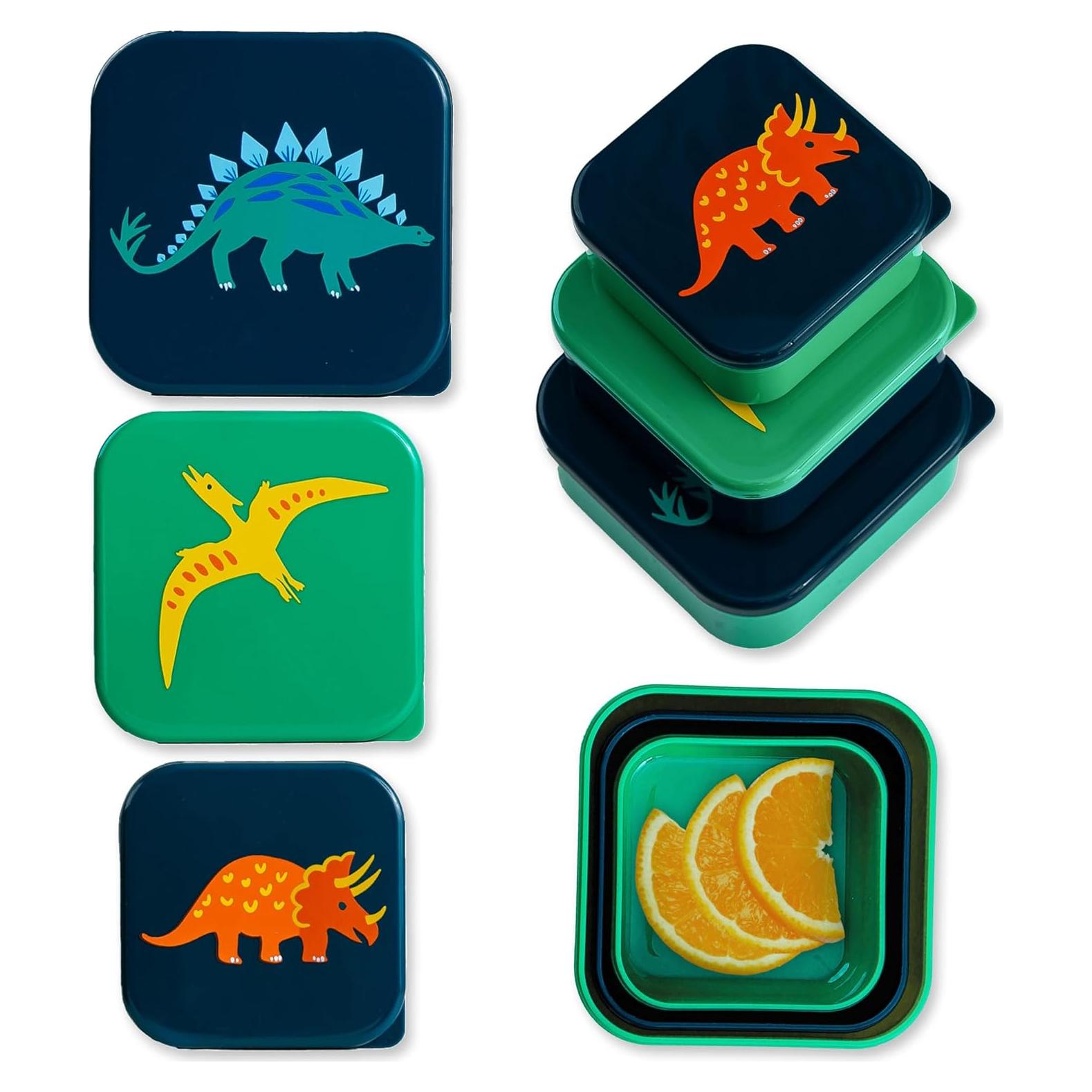 Set de 3 Contenedores de Comida Anidados Wildkin - Dinosaurios