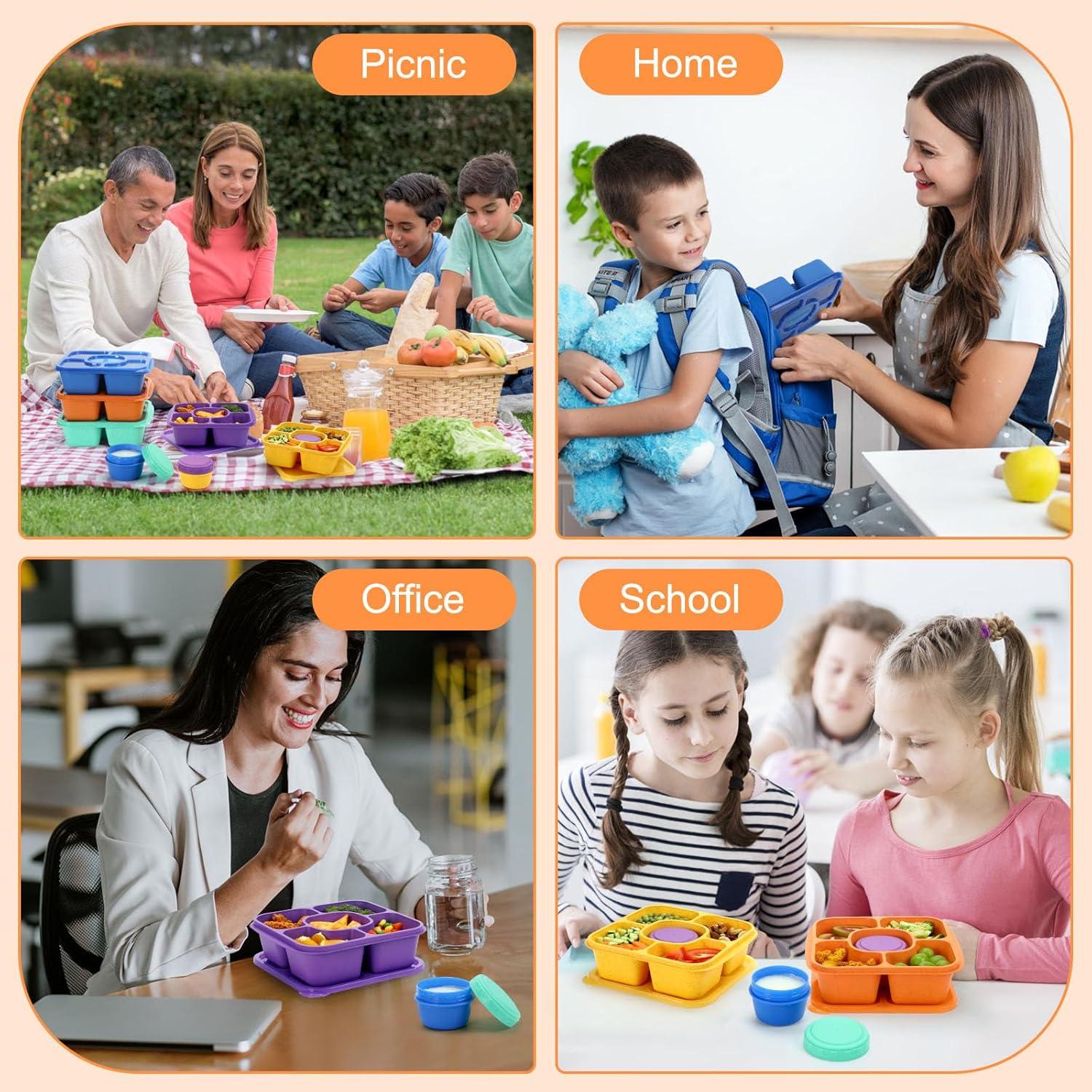 FANCILLA Contenedores de Snack 5 Pack con Salsa a Prueba de Fugas