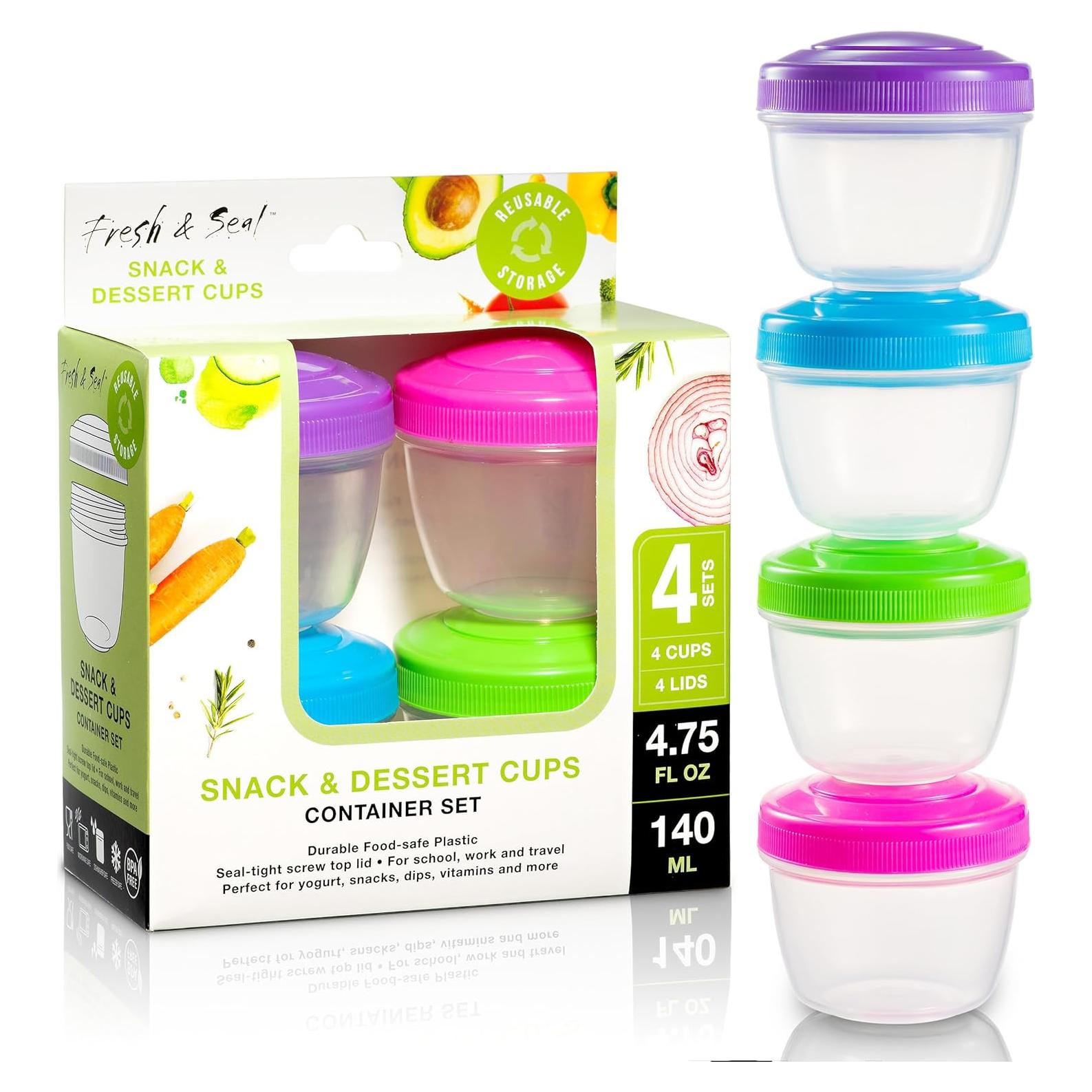 Contenedores de Snack MosJos 4 Set 135ml con Tapas - Almacenamiento